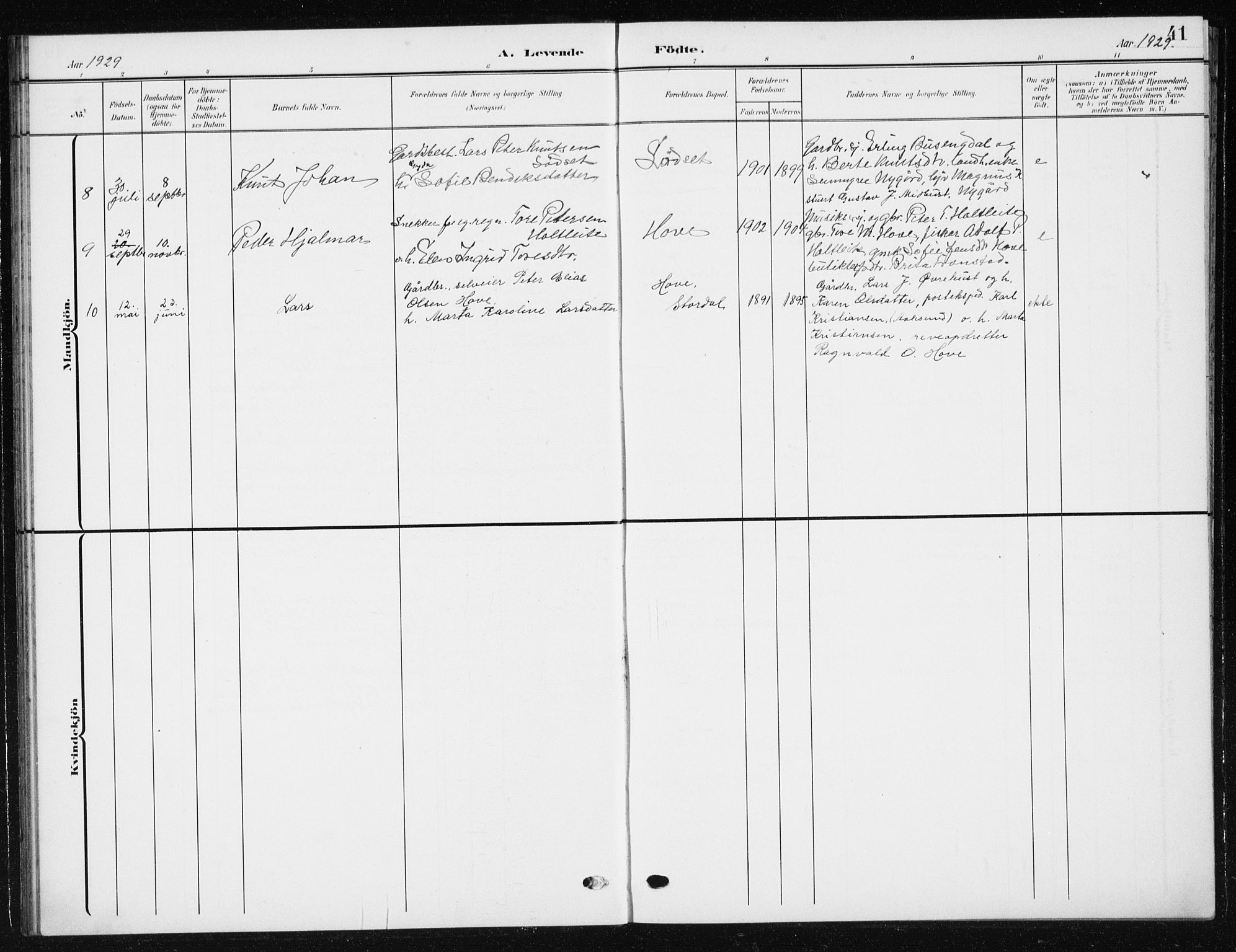 Ministerialprotokoller, klokkerbøker og fødselsregistre - Møre og Romsdal, AV/SAT-A-1454/521/L0303: Parish register (copy) no. 521C04, 1908-1943, p. 41