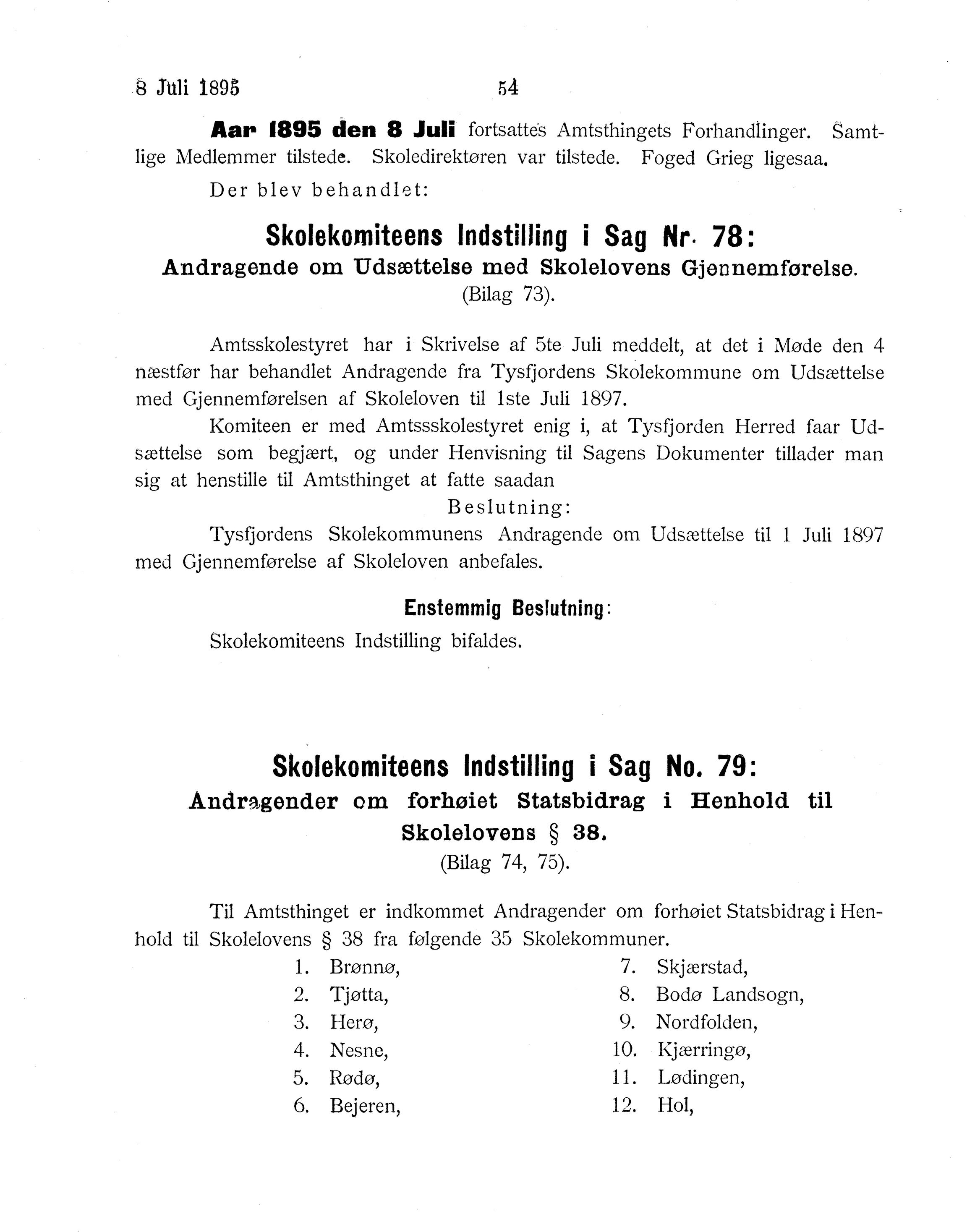 Nordland Fylkeskommune. Fylkestinget, AIN/NFK-17/176/A/Ac/L0018: Fylkestingsforhandlinger 1895, 1895, p. 54