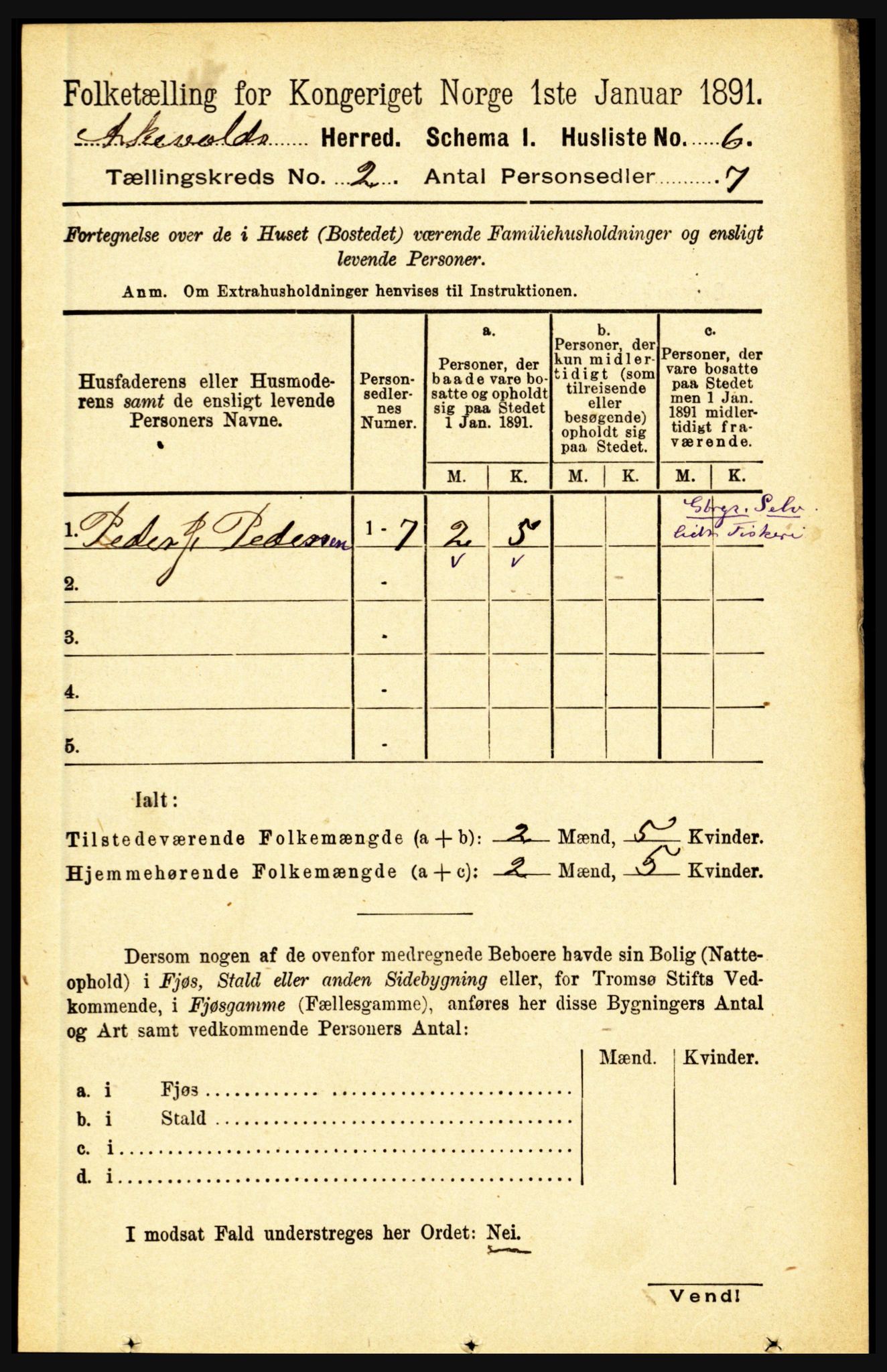 RA, 1891 census for 1428 Askvoll, 1891, p. 374