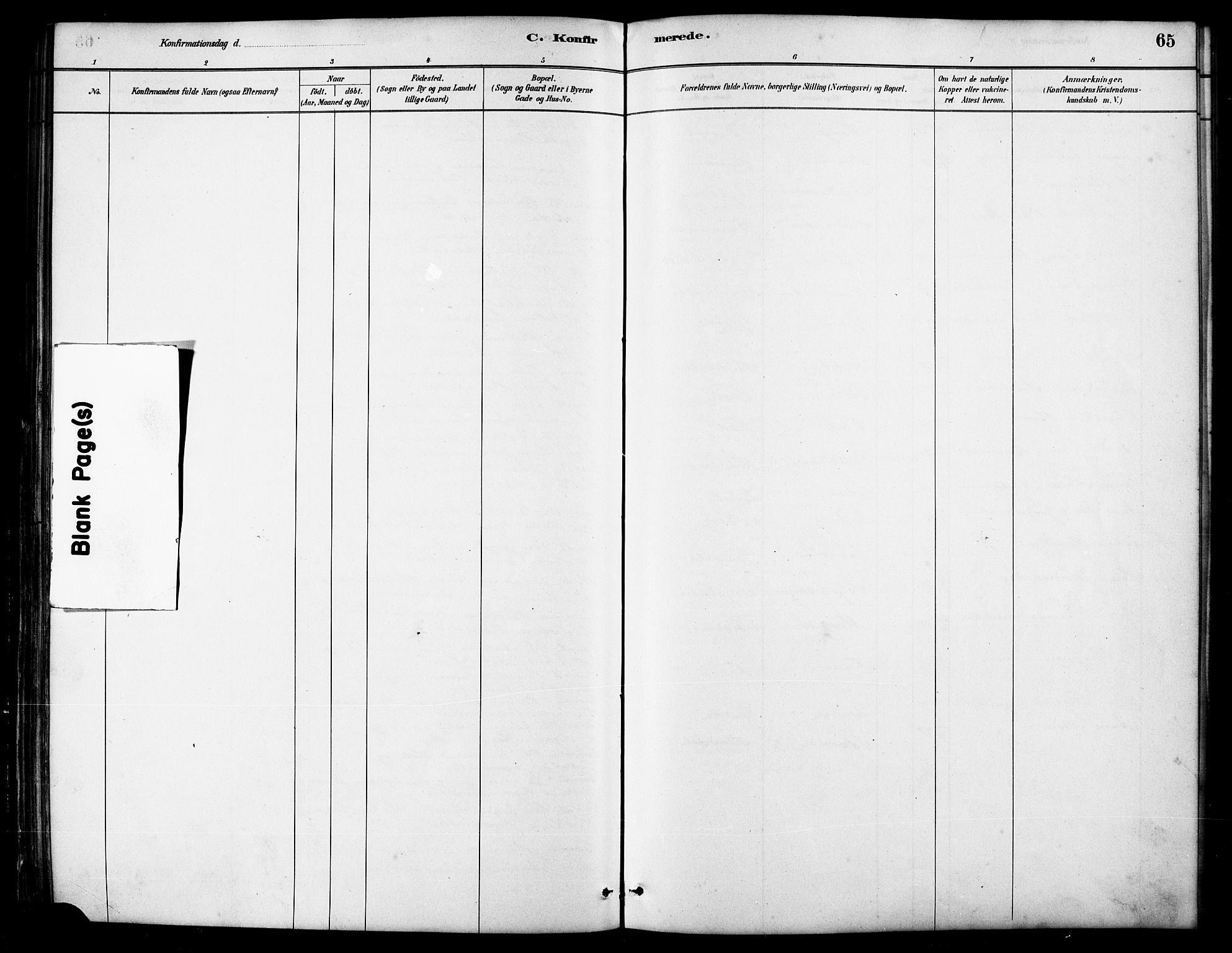 Ministerialprotokoller, klokkerbøker og fødselsregistre - Møre og Romsdal, SAT/A-1454/521/L0302: Parish register (copy) no. 521C03, 1882-1907, p. 65