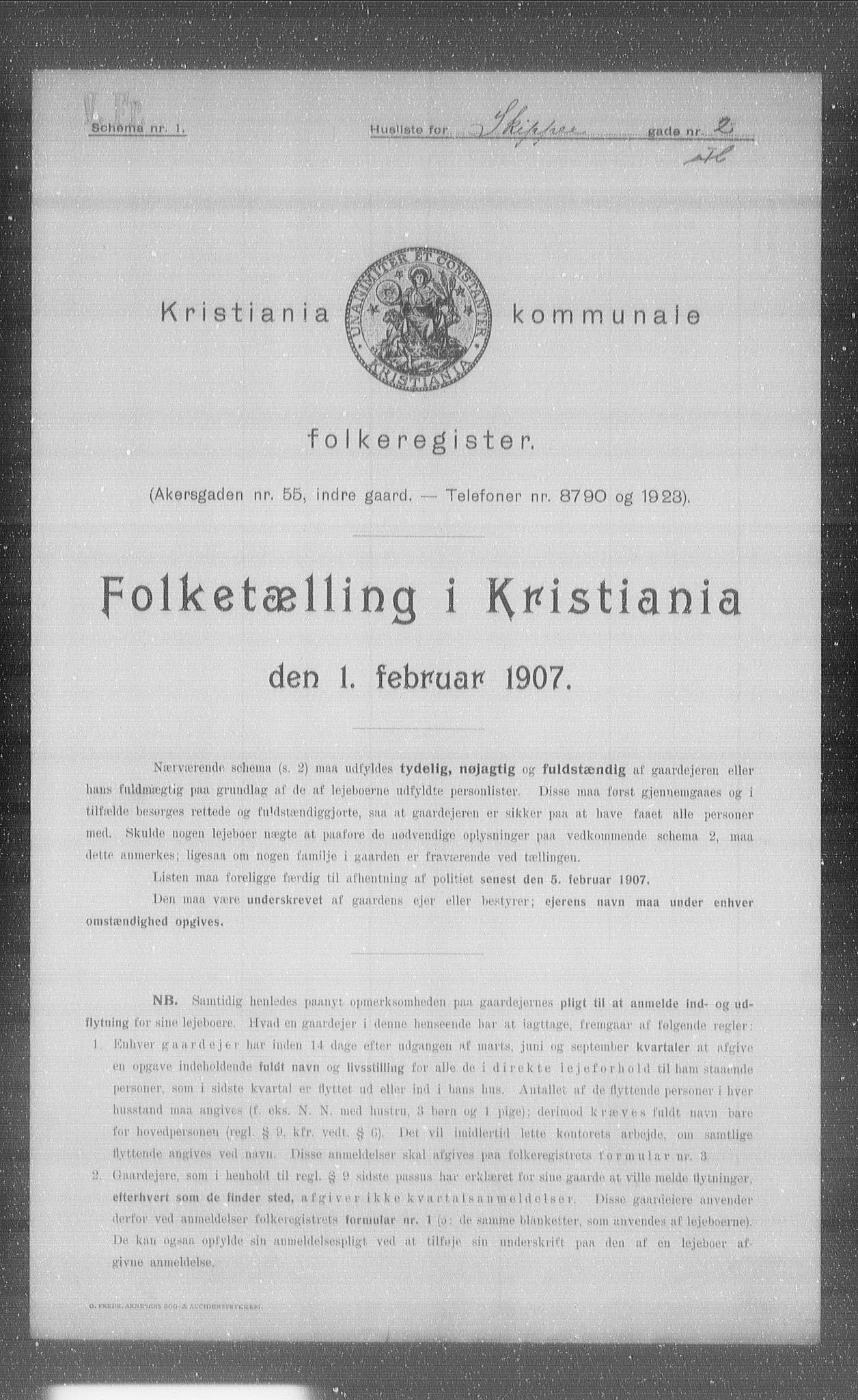 OBA, Municipal Census 1907 for Kristiania, 1907, p. 48729