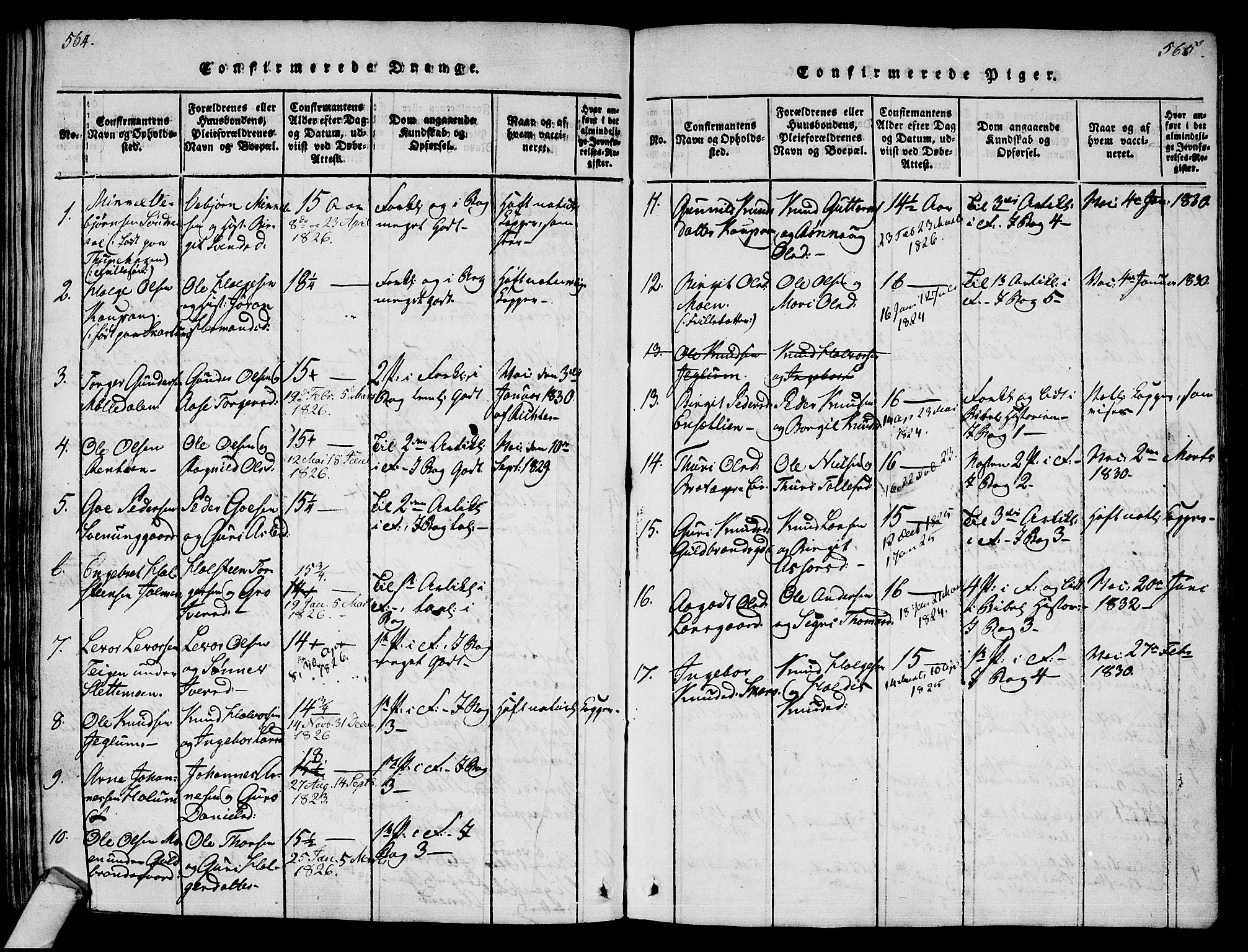 Ål kirkebøker, AV/SAKO-A-249/F/Fa/L0004: Parish register (official) no. I 4, 1815-1825, p. 564-565