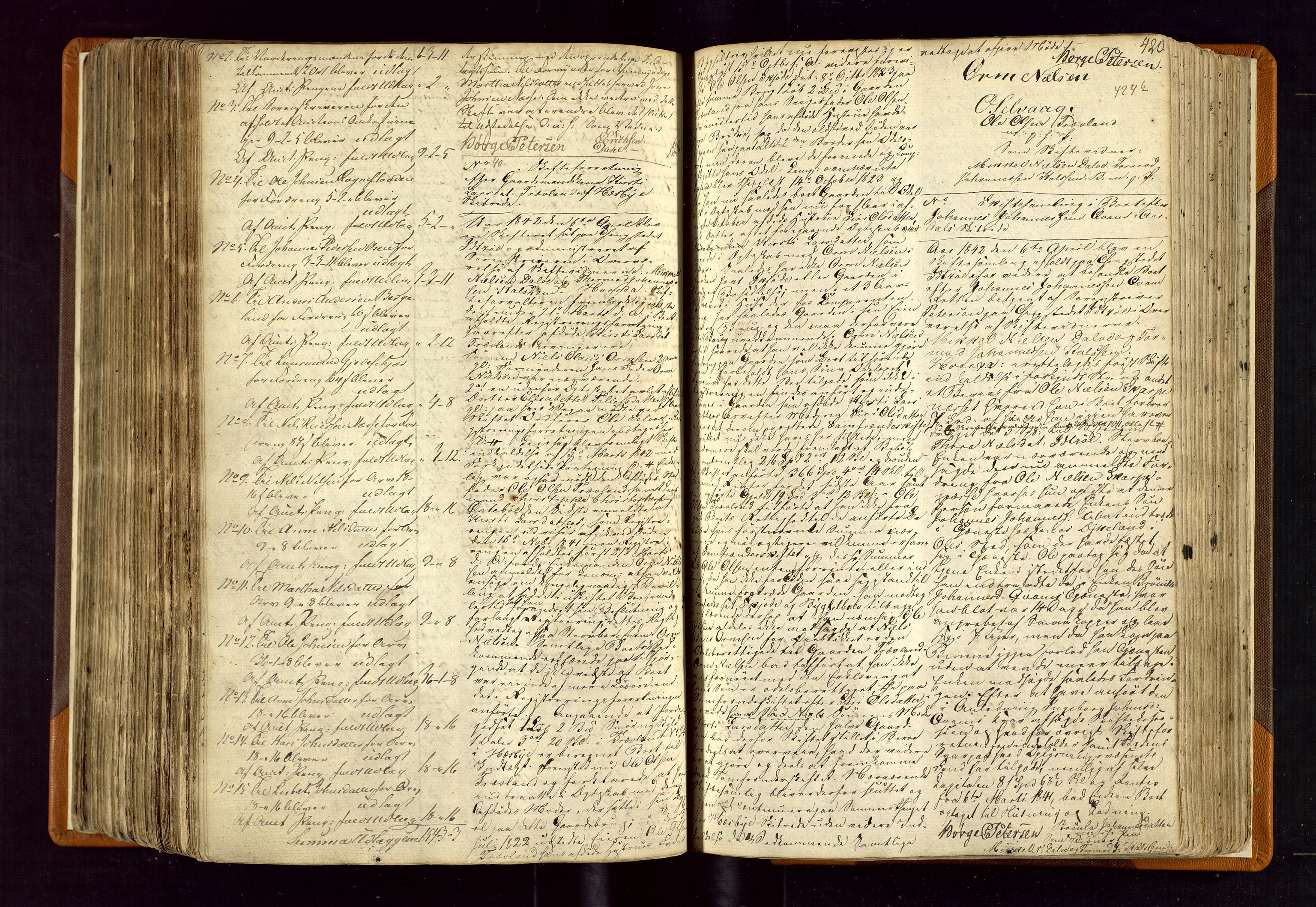 Karmsund sorenskriveri, AV/SAST-A-100311/01/IV/IVDBB/L0001: SKIFTEPROTOKOLL HESBY BC 1, 1831-1856, p. 419b-420a