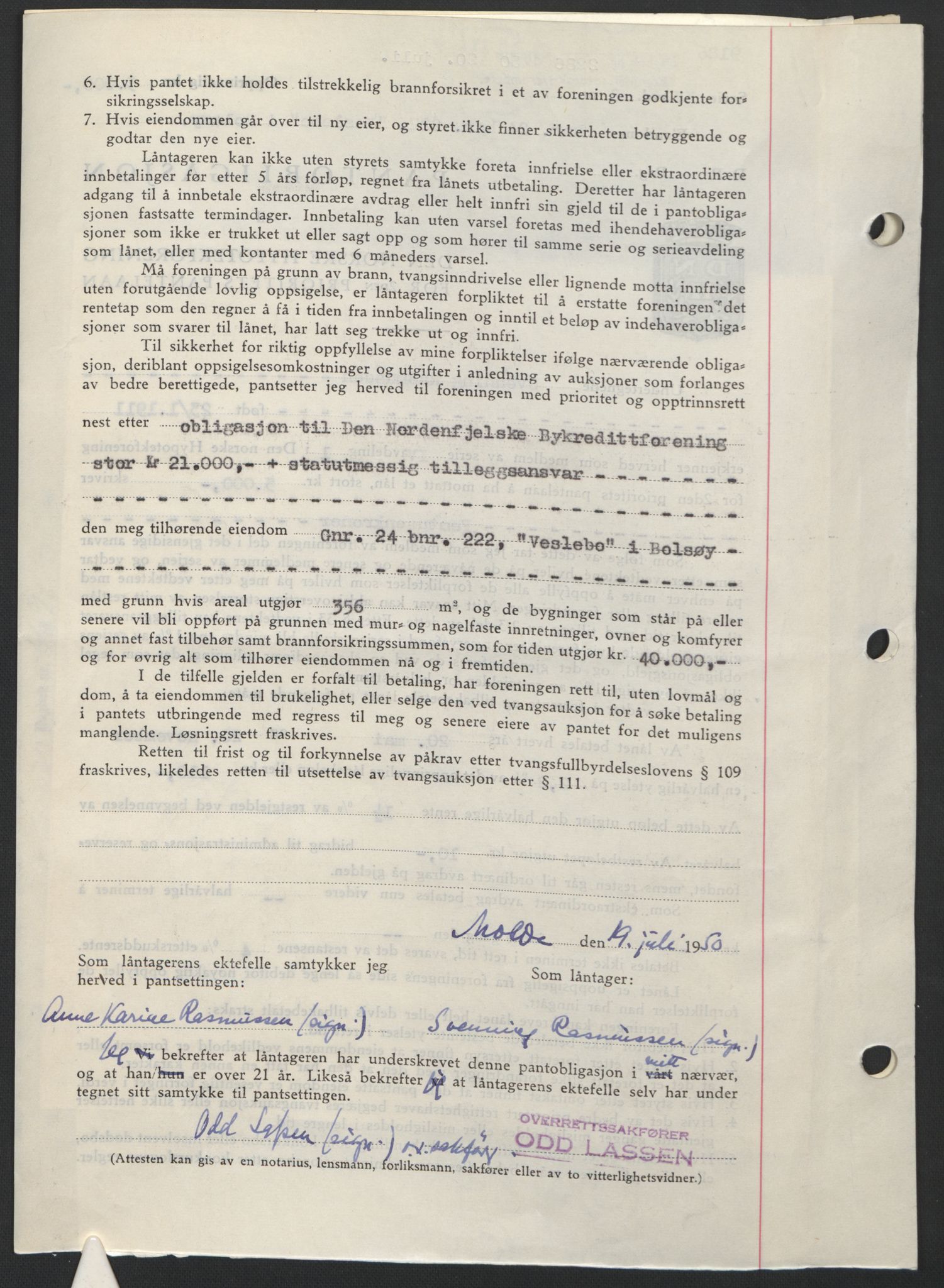 Romsdal sorenskriveri, AV/SAT-A-4149/1/2/2C: Mortgage book no. B5, 1949-1950, Diary no: : 2286/1950