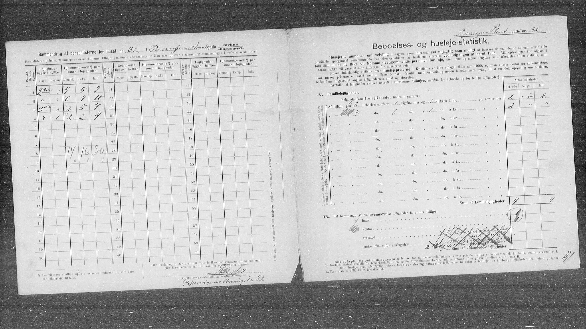 OBA, Municipal Census 1905 for Kristiania, 1905, p. 54373
