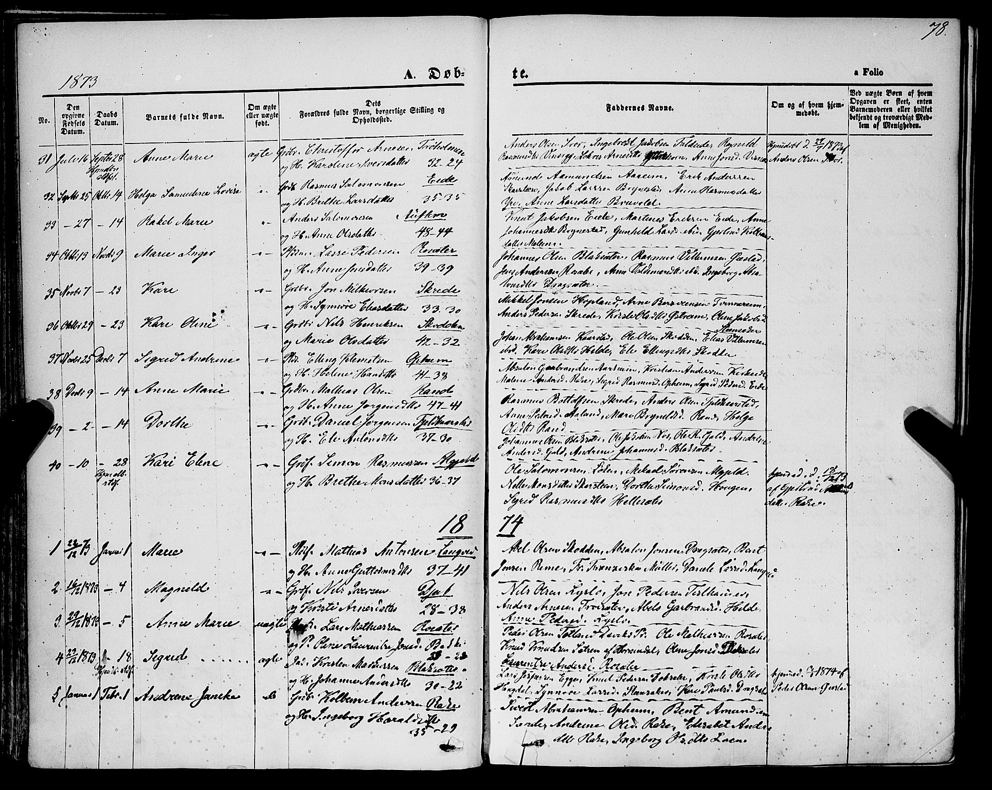 Innvik sokneprestembete, AV/SAB-A-80501: Parish register (official) no. A 6, 1865-1878, p. 78