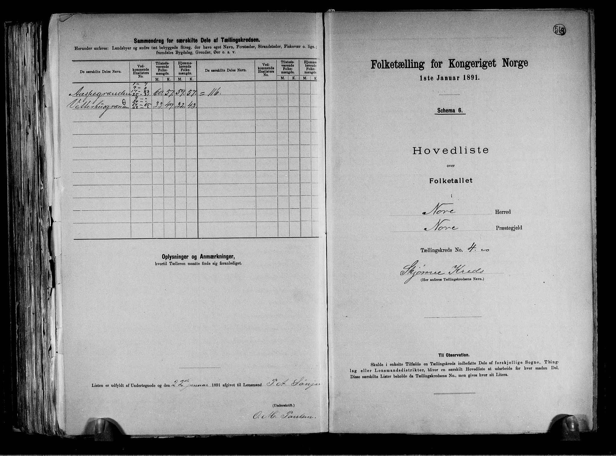 RA, 1891 census for 0633 Nore, 1891, p. 13