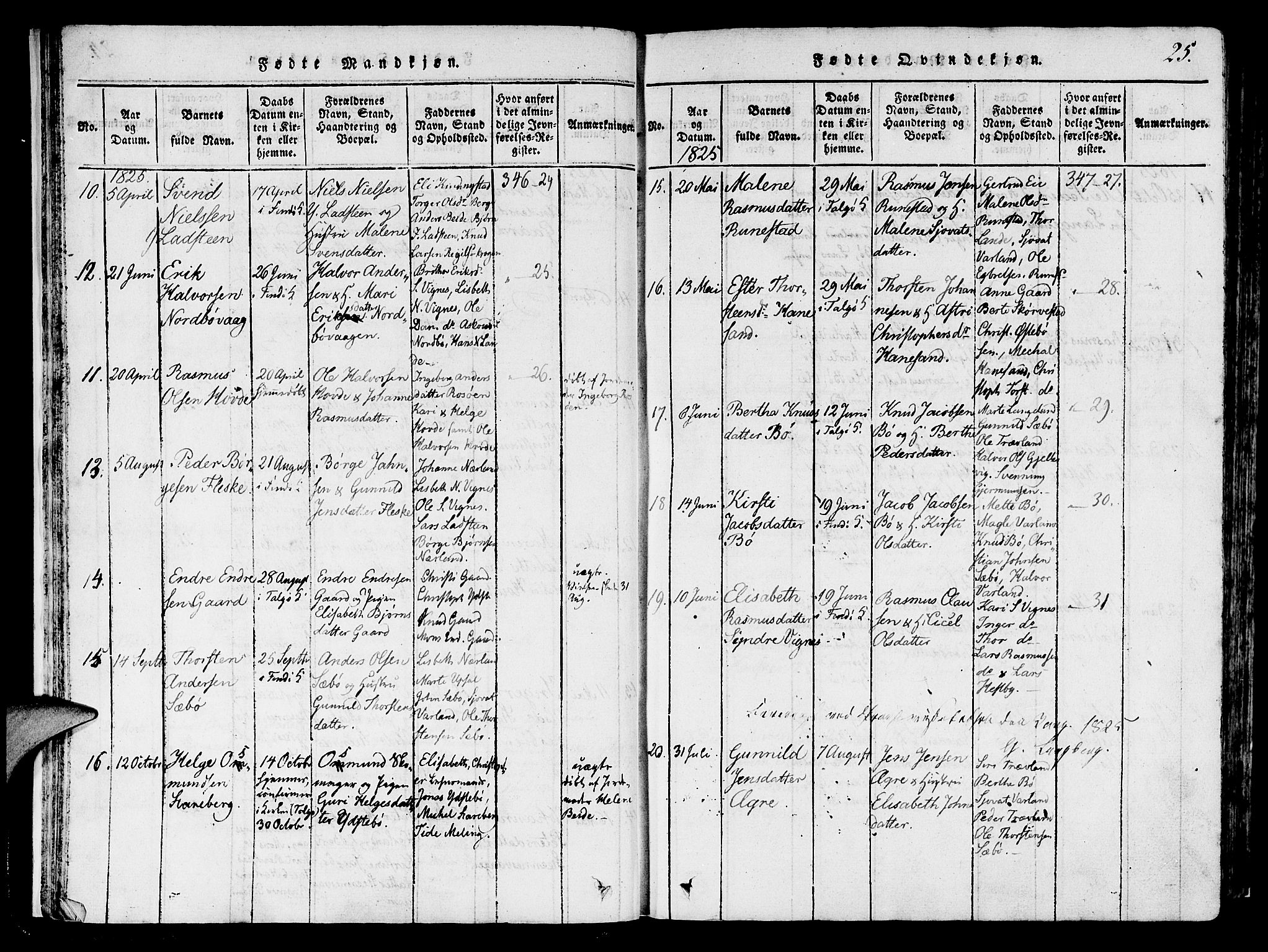 Finnøy sokneprestkontor, SAST/A-101825/H/Ha/Haa/L0006: Parish register (official) no. A 6, 1816-1846, p. 25