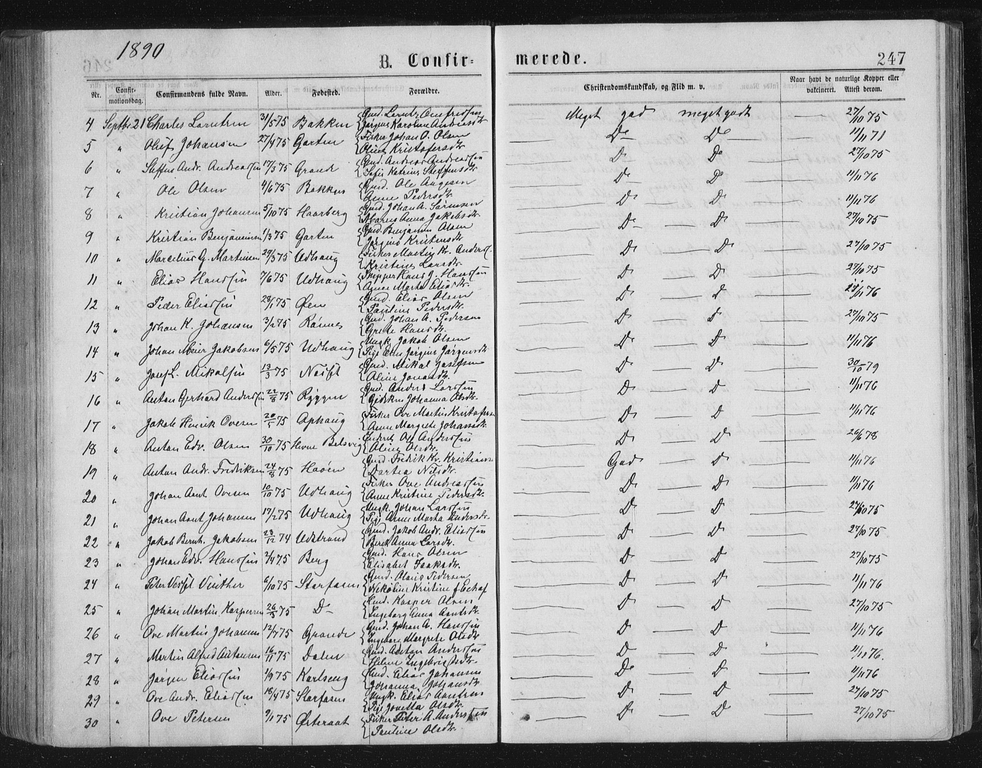 Ministerialprotokoller, klokkerbøker og fødselsregistre - Sør-Trøndelag, SAT/A-1456/659/L0745: Parish register (copy) no. 659C02, 1869-1892, p. 247