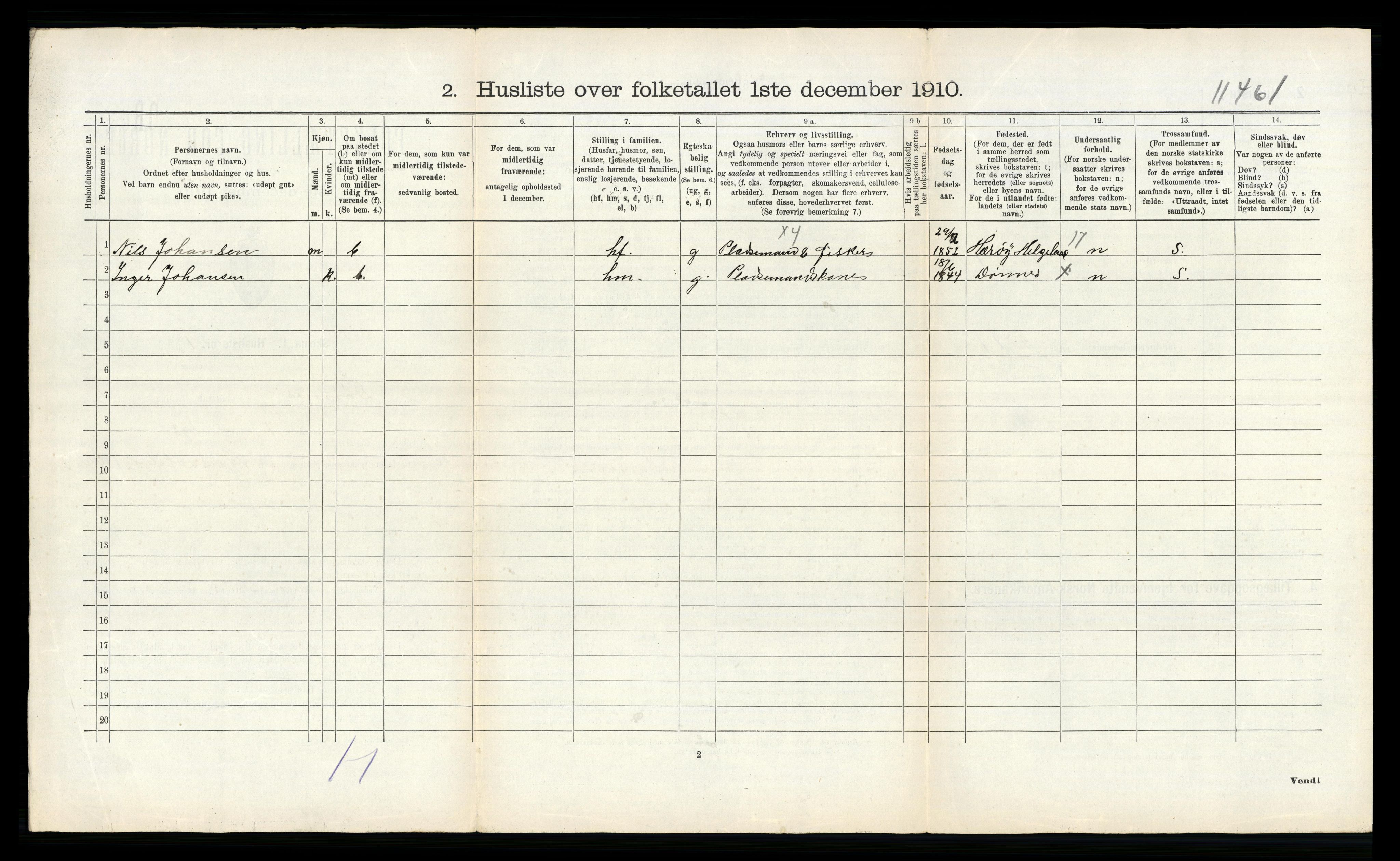 RA, 1910 census for Dønnes, 1910, p. 241