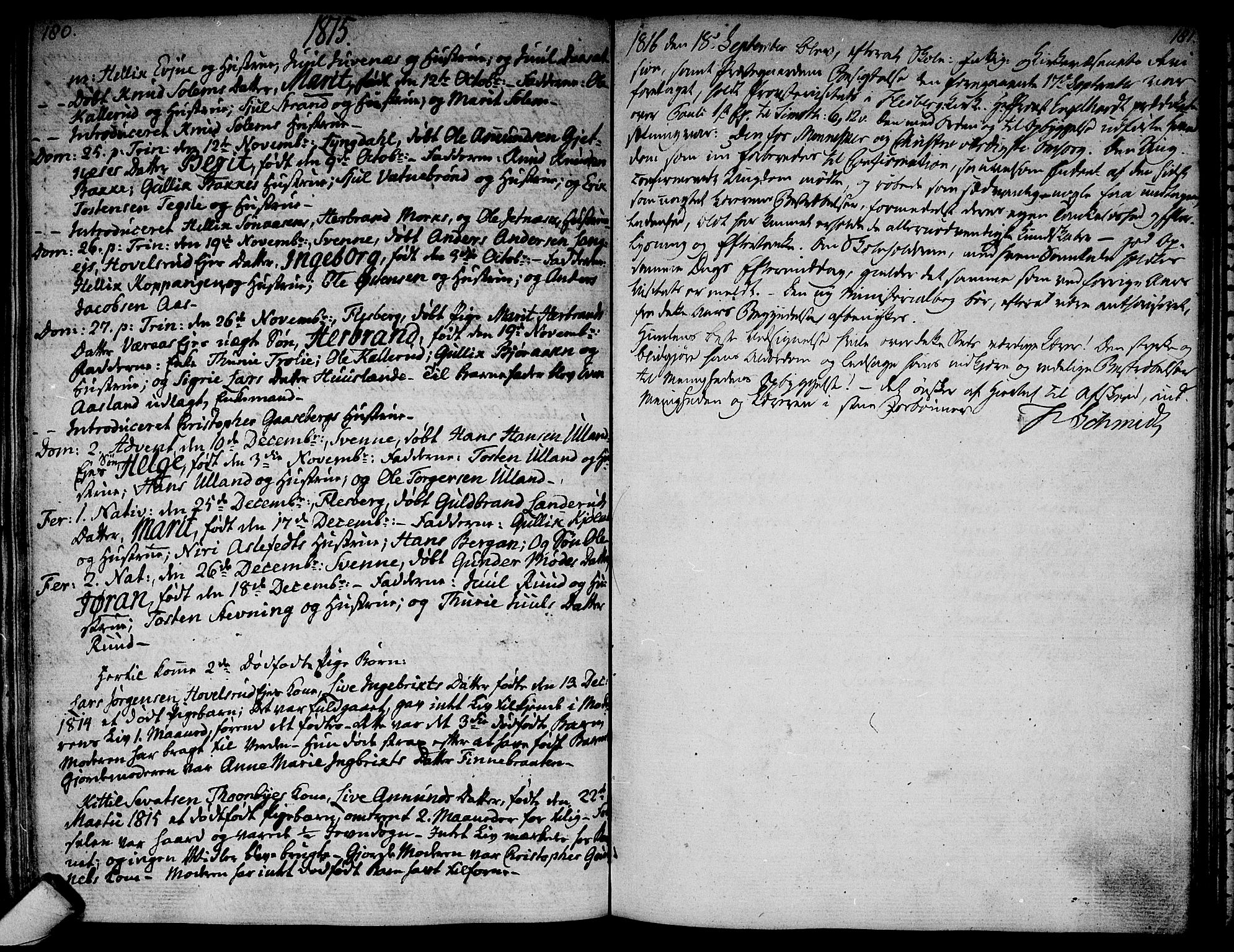 Flesberg kirkebøker, AV/SAKO-A-18/F/Fa/L0004: Parish register (official) no. I 4, 1788-1815, p. 180-181