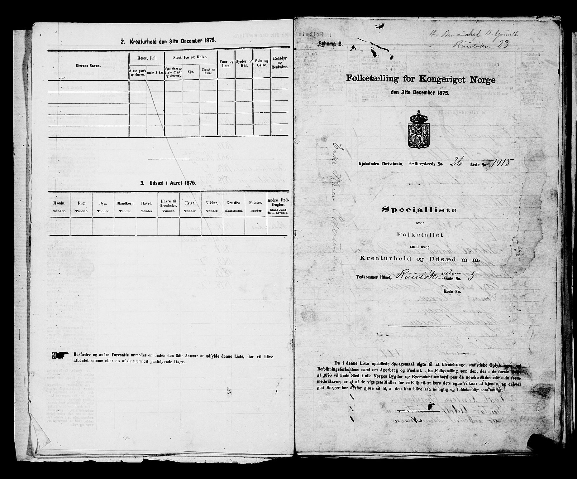 RA, 1875 census for 0301 Kristiania, 1875, p. 4108