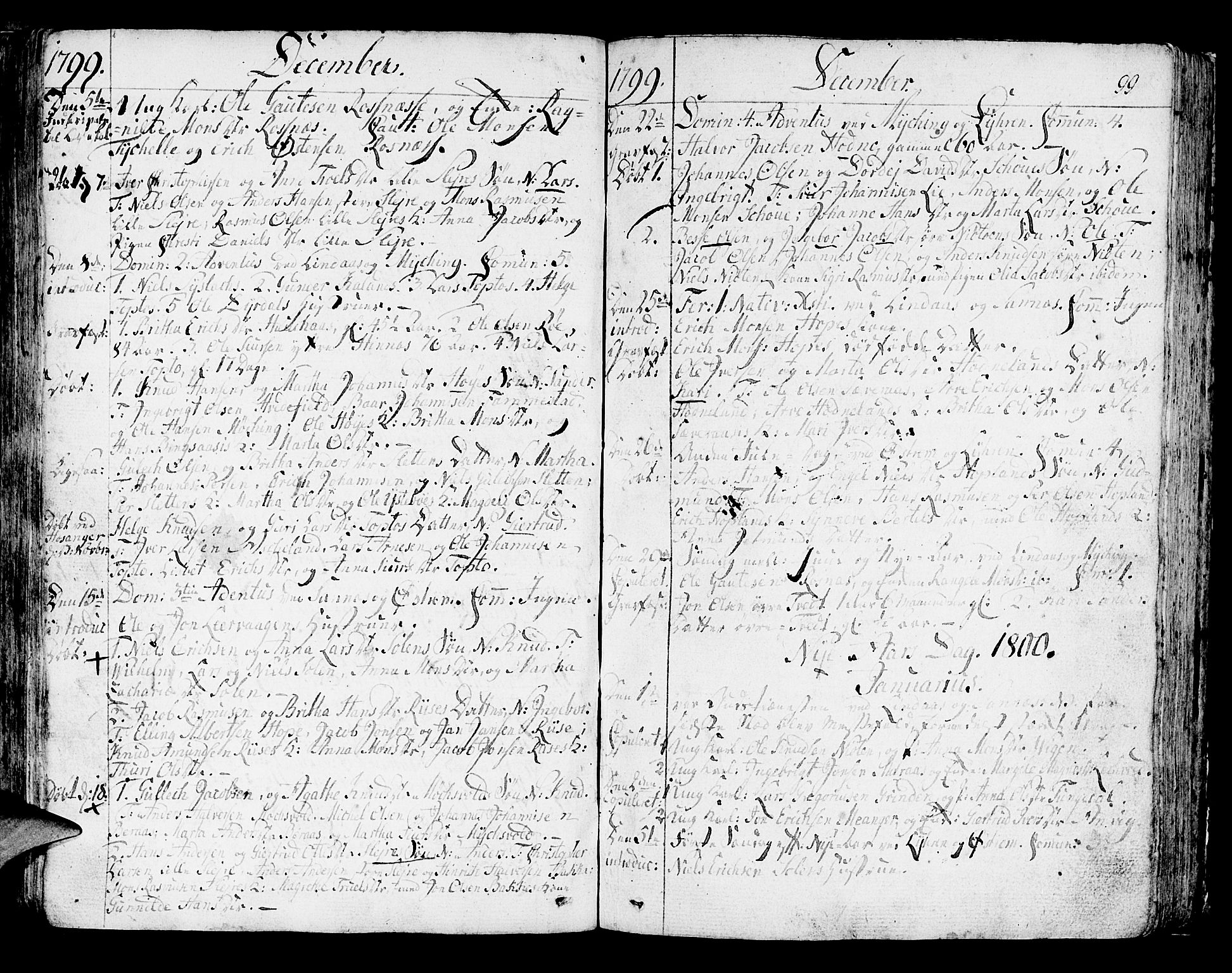 Lindås Sokneprestembete, AV/SAB-A-76701/H/Haa/Haaa/L0005: Parish register (official) no. A 5, 1791-1813, p. 99