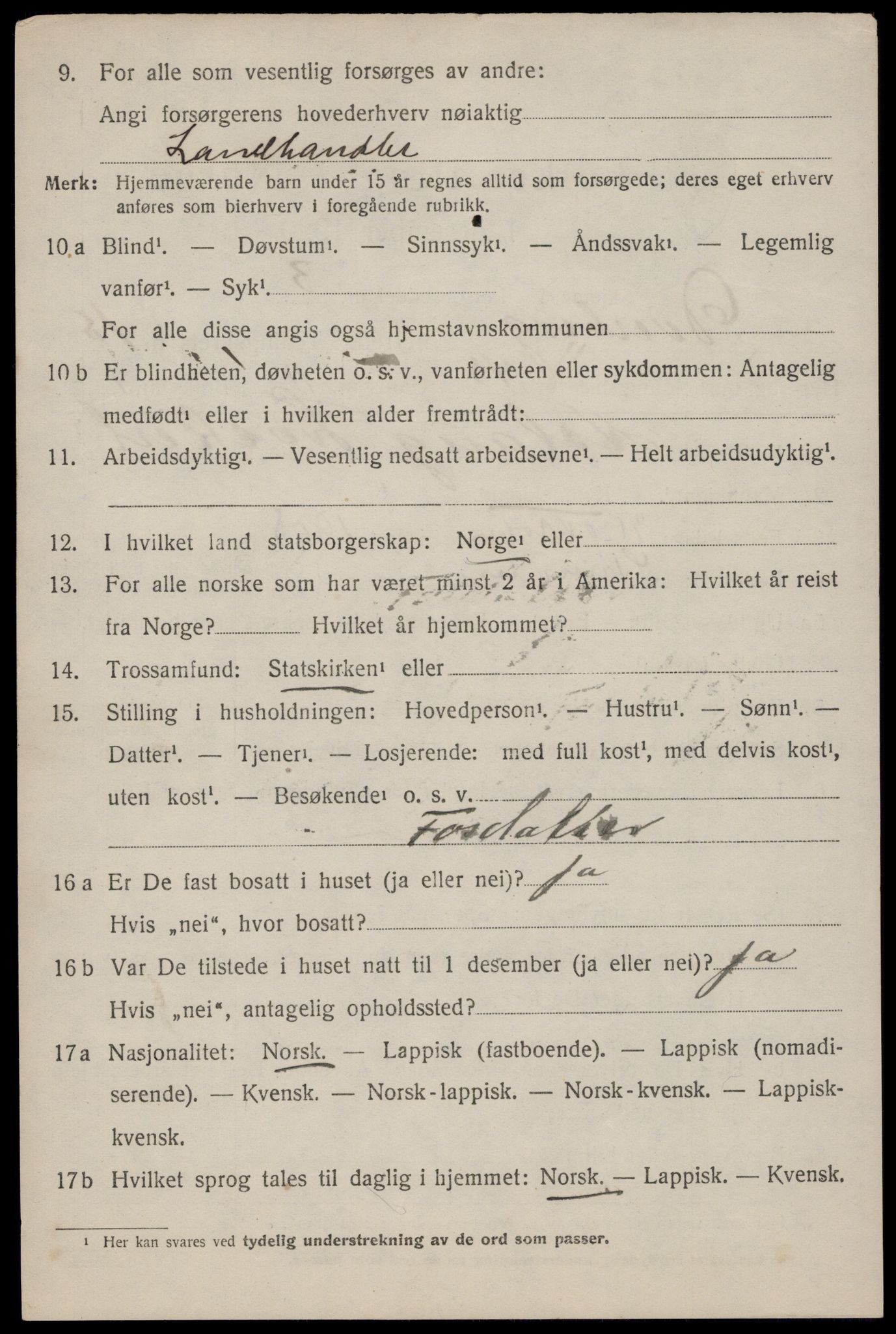 SAT, 1920 census for Dverberg, 1920, p. 11537