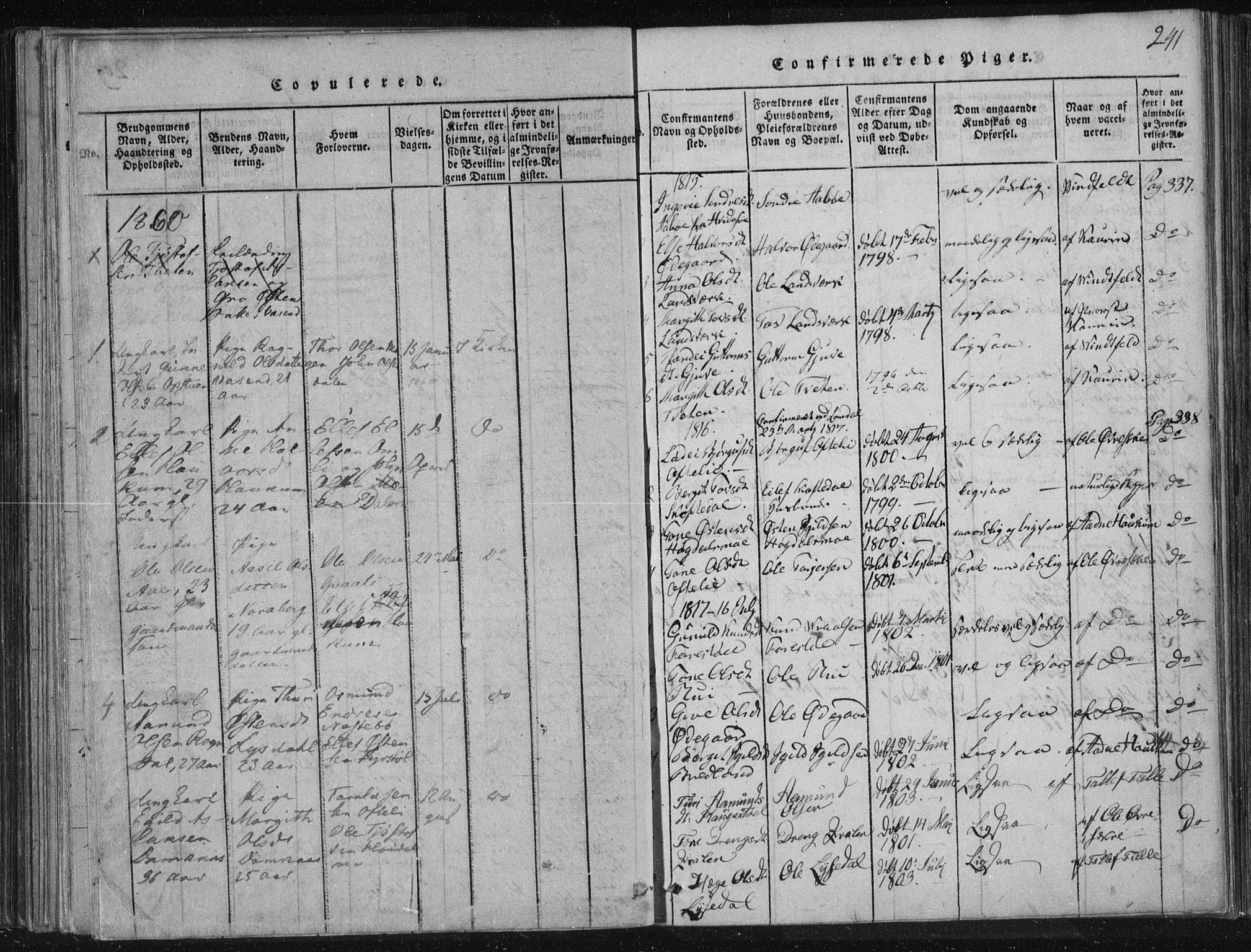 Lårdal kirkebøker, SAKO/A-284/F/Fc/L0001: Parish register (official) no. III 1, 1815-1860, p. 241