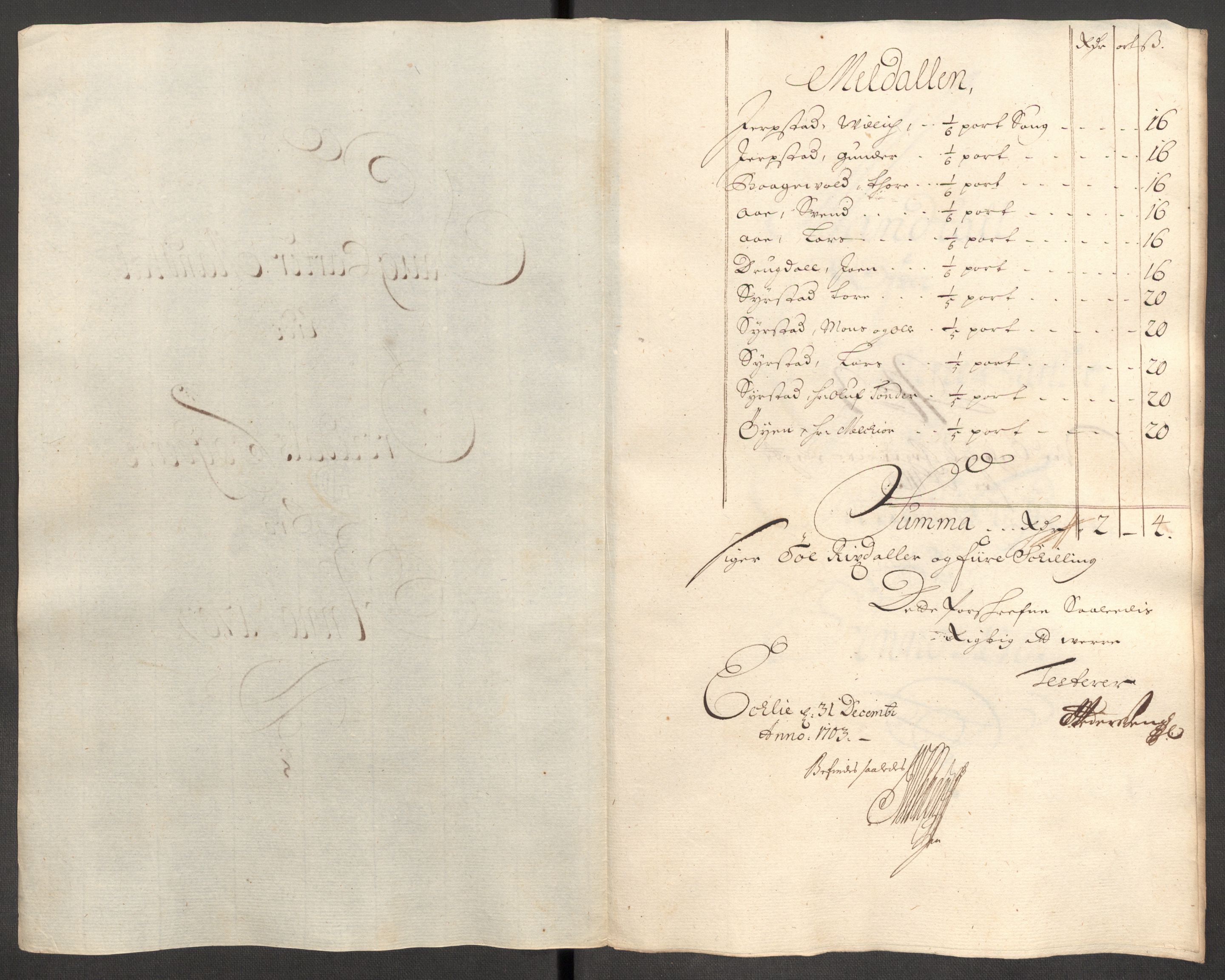 Rentekammeret inntil 1814, Reviderte regnskaper, Fogderegnskap, RA/EA-4092/R60/L3953: Fogderegnskap Orkdal og Gauldal, 1703, p. 105