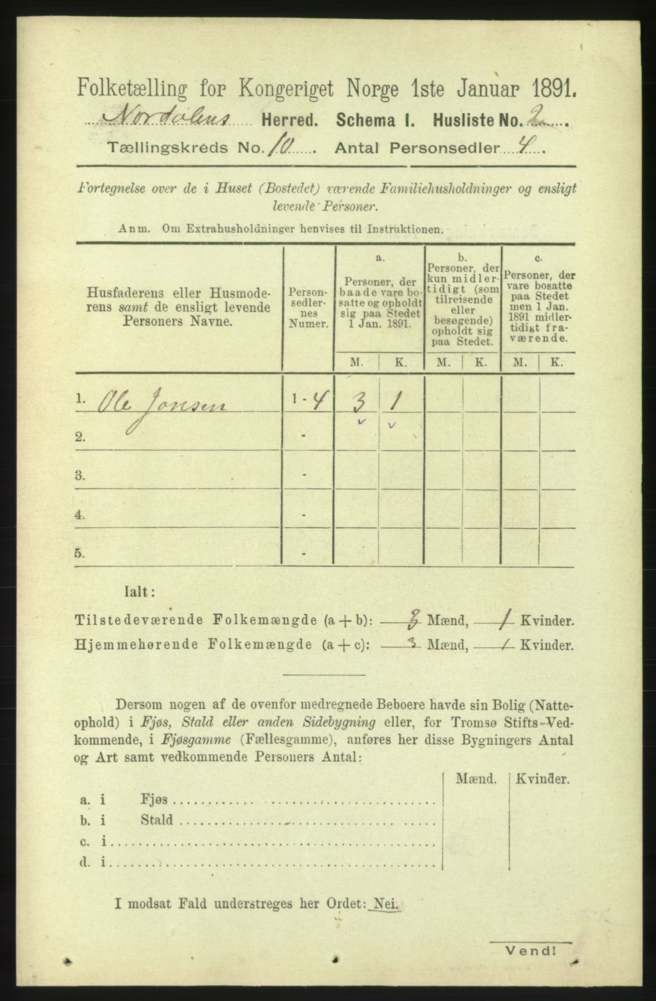 RA, 1891 census for 1524 Norddal, 1891, p. 2151