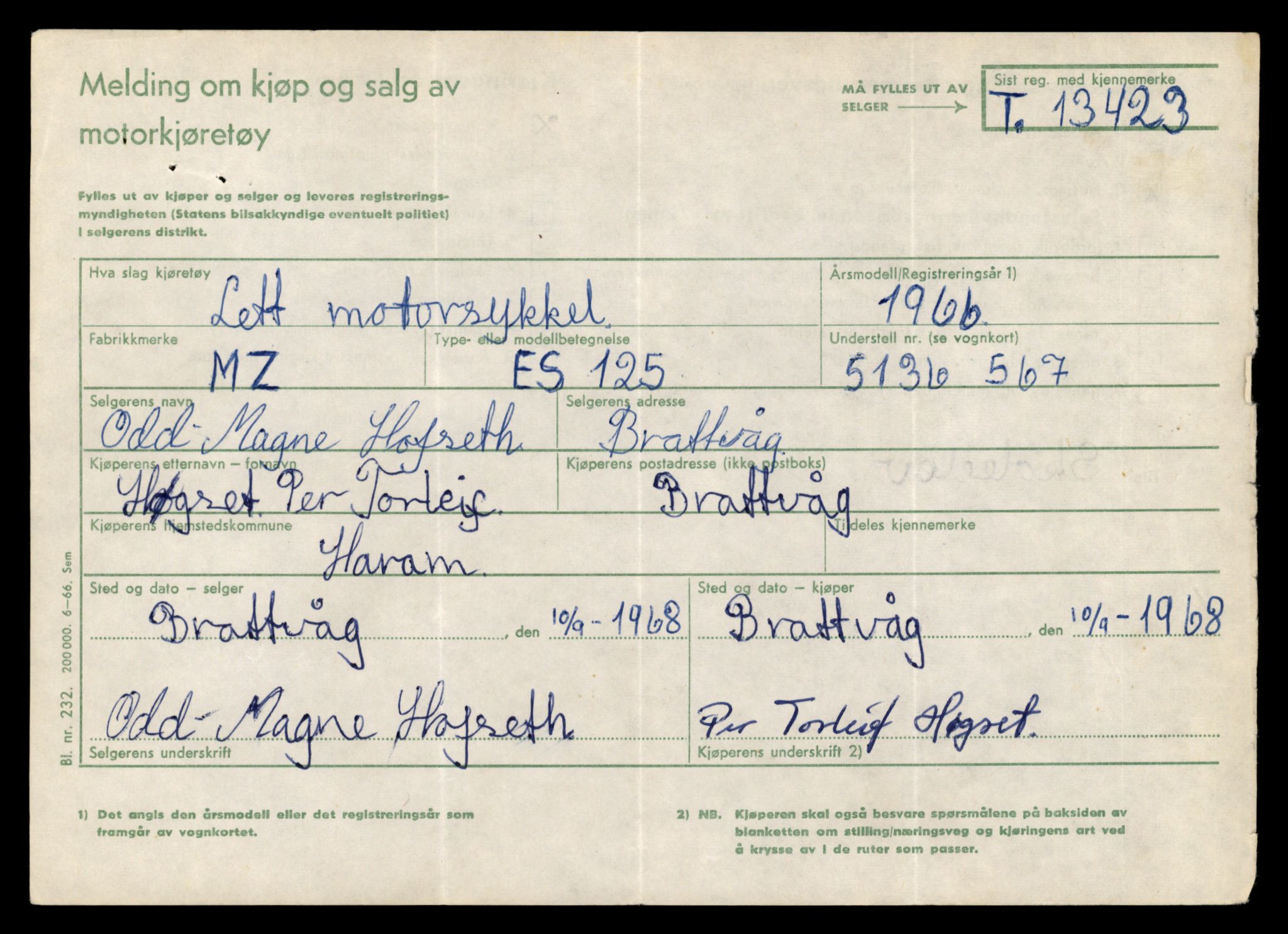 Møre og Romsdal vegkontor - Ålesund trafikkstasjon, AV/SAT-A-4099/F/Fe/L0039: Registreringskort for kjøretøy T 13361 - T 13530, 1927-1998, p. 1051