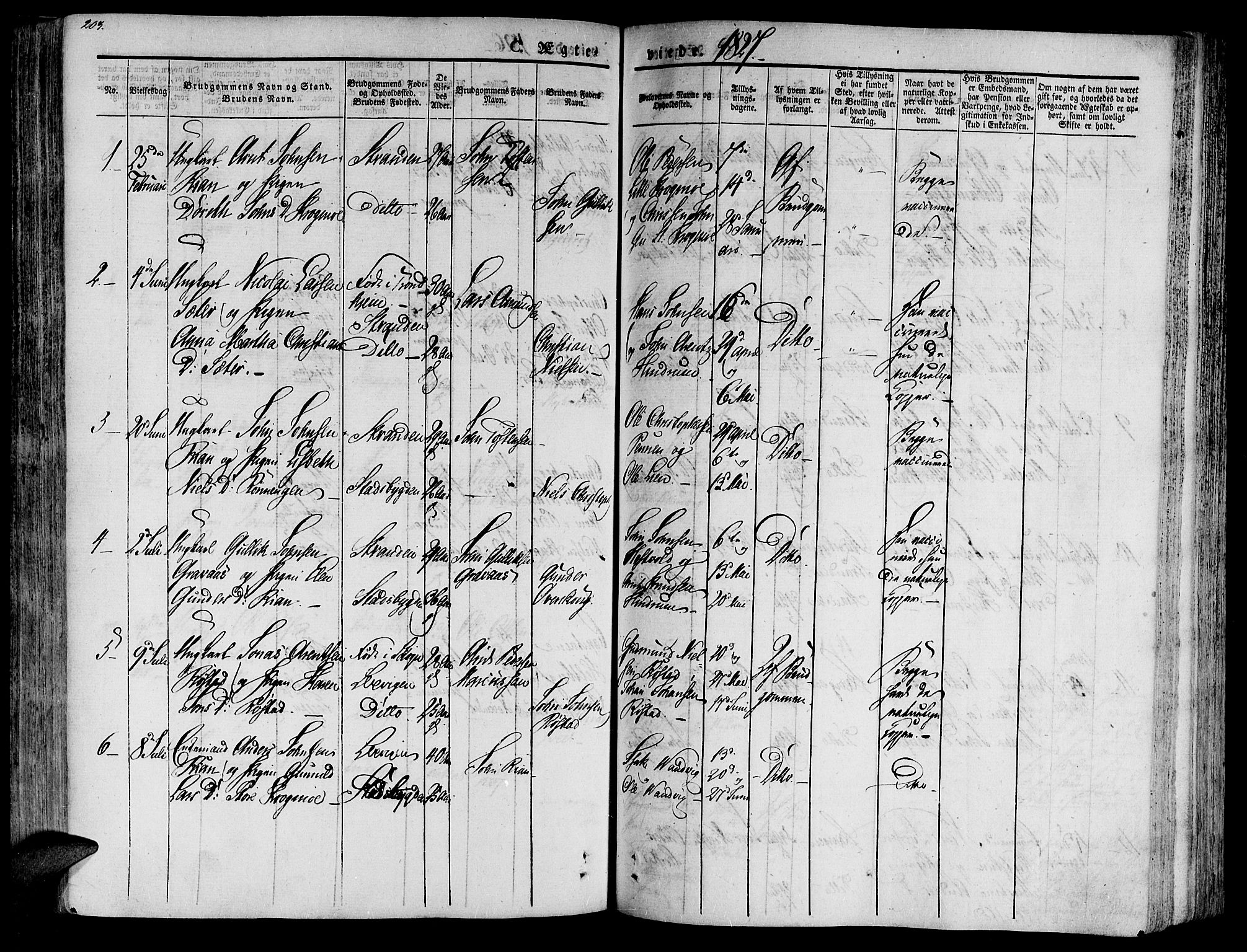 Ministerialprotokoller, klokkerbøker og fødselsregistre - Nord-Trøndelag, SAT/A-1458/701/L0006: Parish register (official) no. 701A06, 1825-1841, p. 203