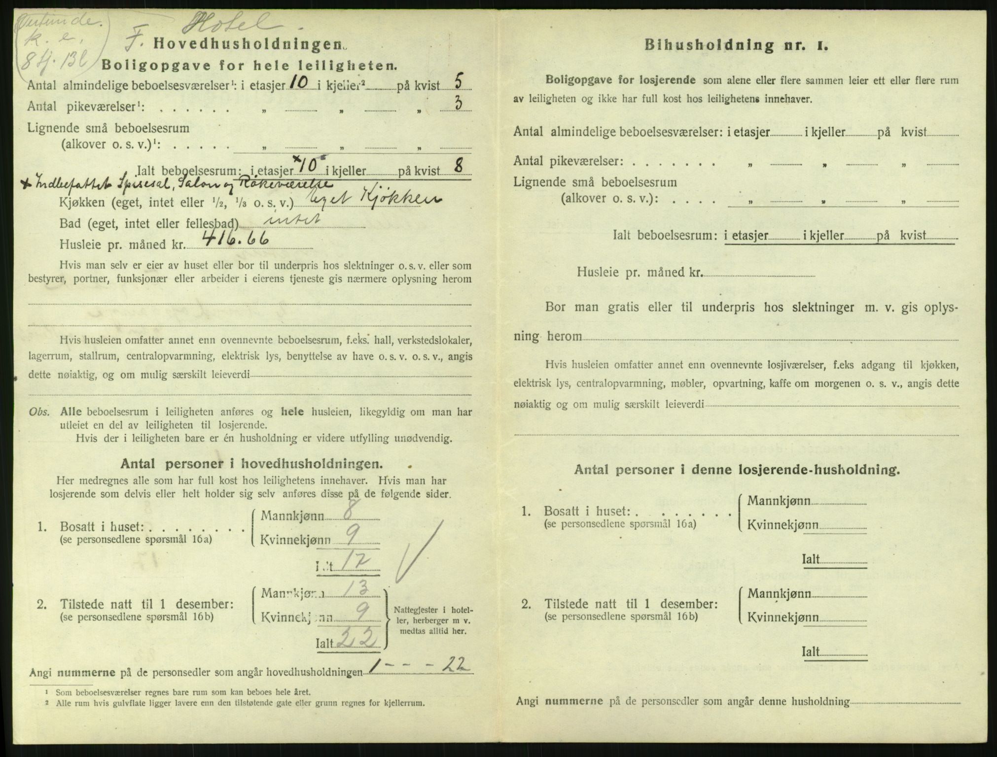 SAH, 1920 census for Lillehammer, 1920, p. 2267