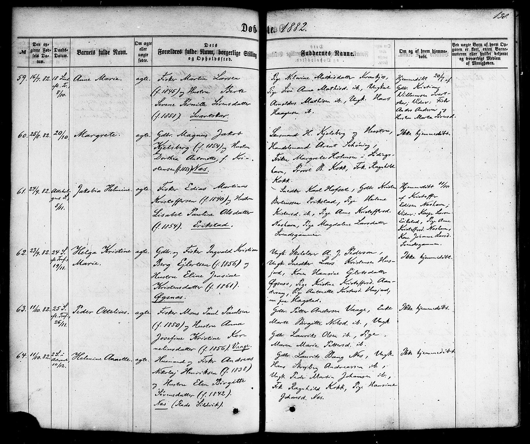 Ministerialprotokoller, klokkerbøker og fødselsregistre - Nordland, AV/SAT-A-1459/872/L1034: Parish register (official) no. 872A09, 1864-1884, p. 138