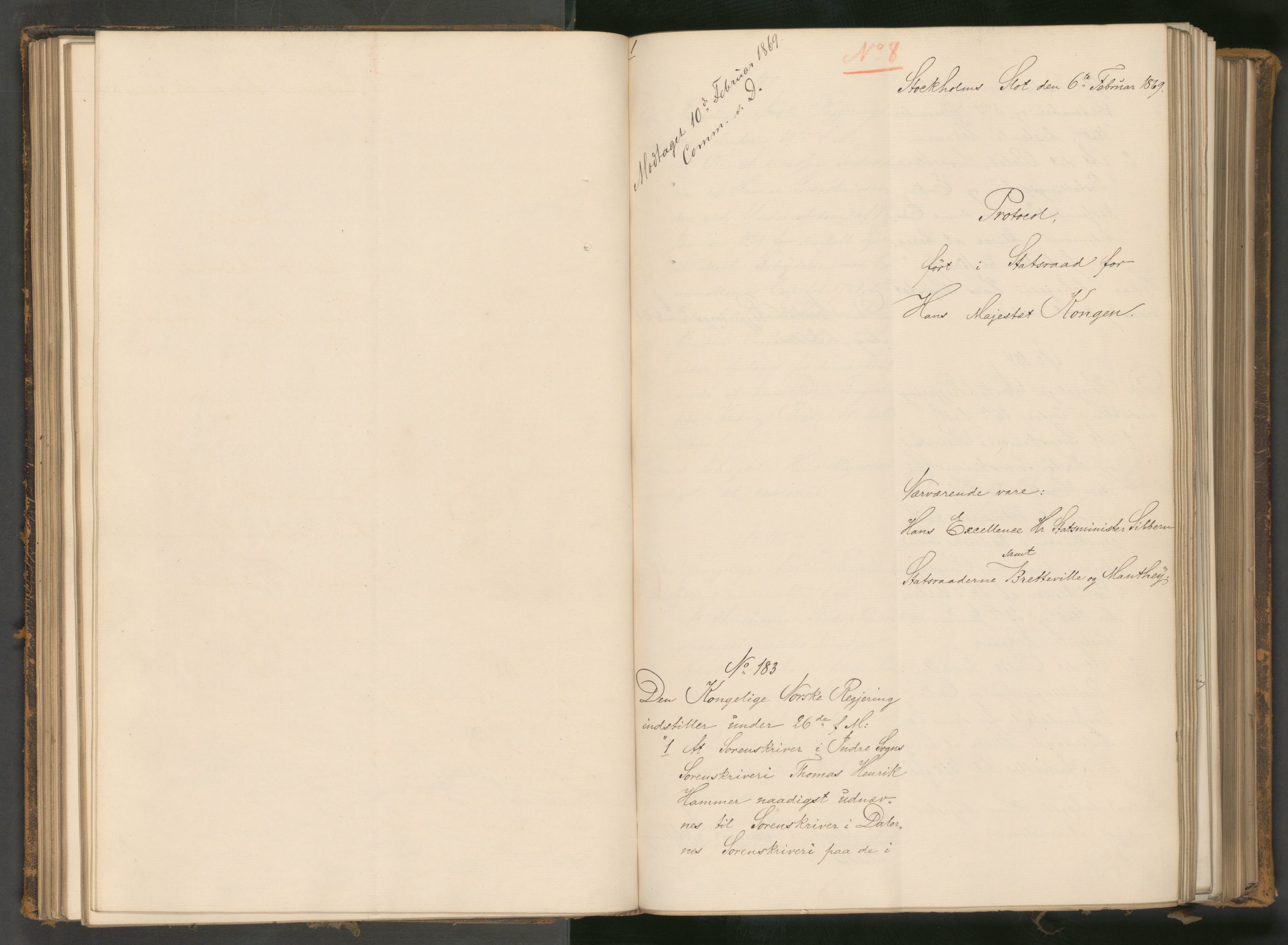 Statsrådssekretariatet, AV/RA-S-1001/A/Ab/L0113: Kgl. res. nr. 1-1032, 1. halvår, 1869