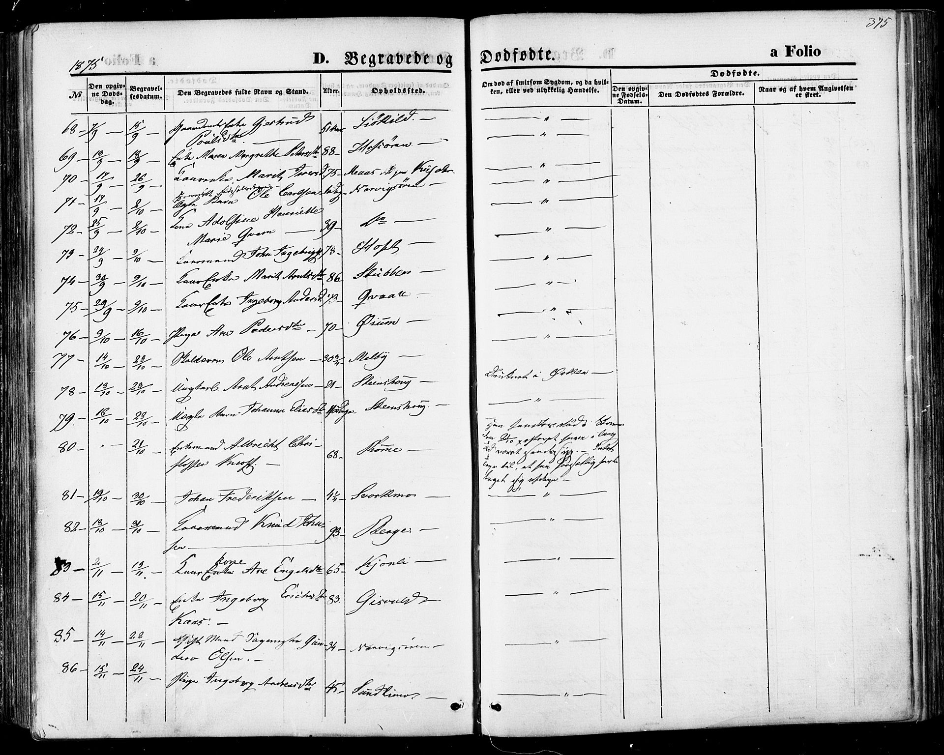 Ministerialprotokoller, klokkerbøker og fødselsregistre - Sør-Trøndelag, AV/SAT-A-1456/668/L0807: Parish register (official) no. 668A07, 1870-1880, p. 375