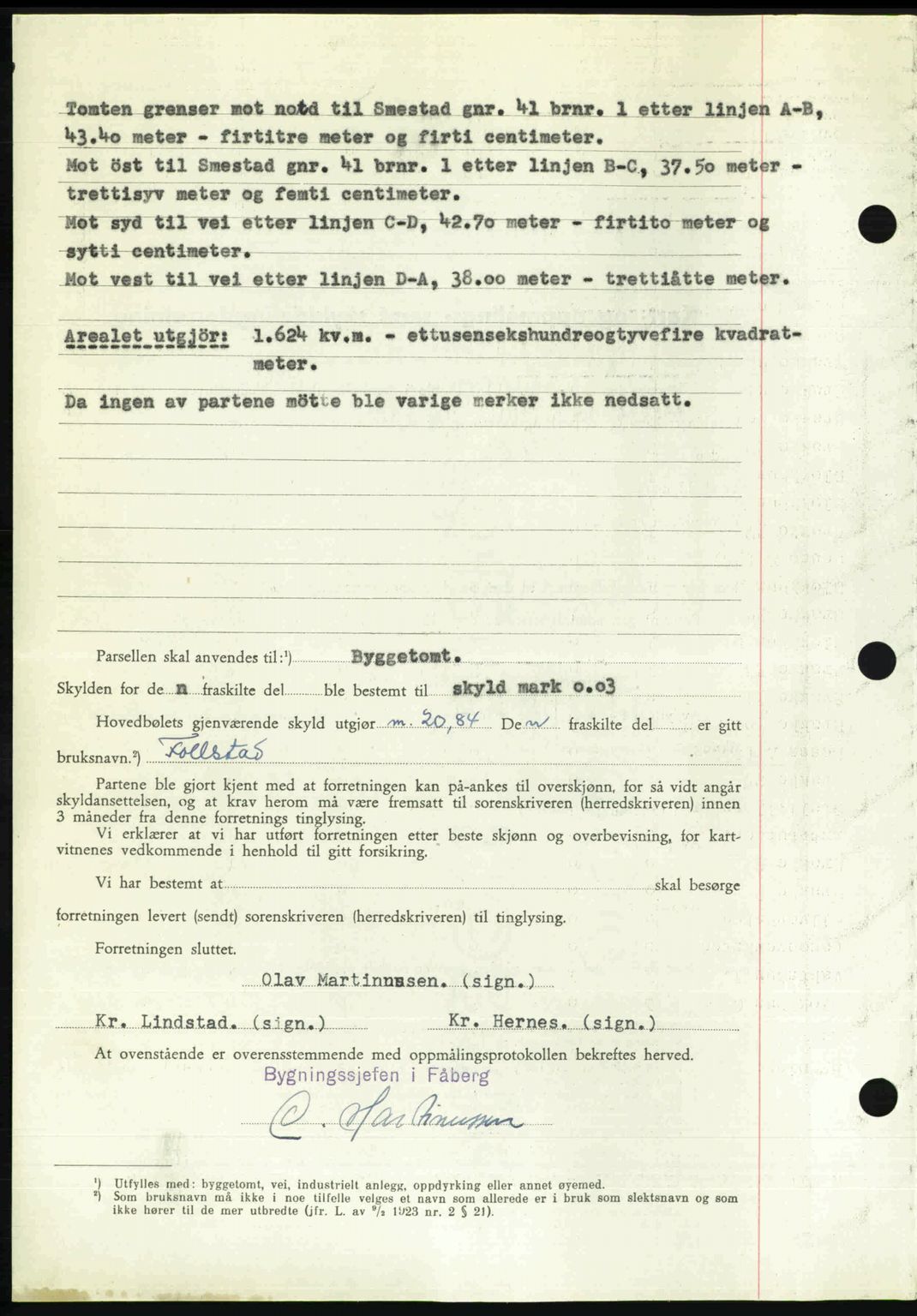Sør-Gudbrandsdal tingrett, SAH/TING-004/H/Hb/Hbd/L0022: Mortgage book no. A22, 1948-1948, Diary no: : 1254/1948