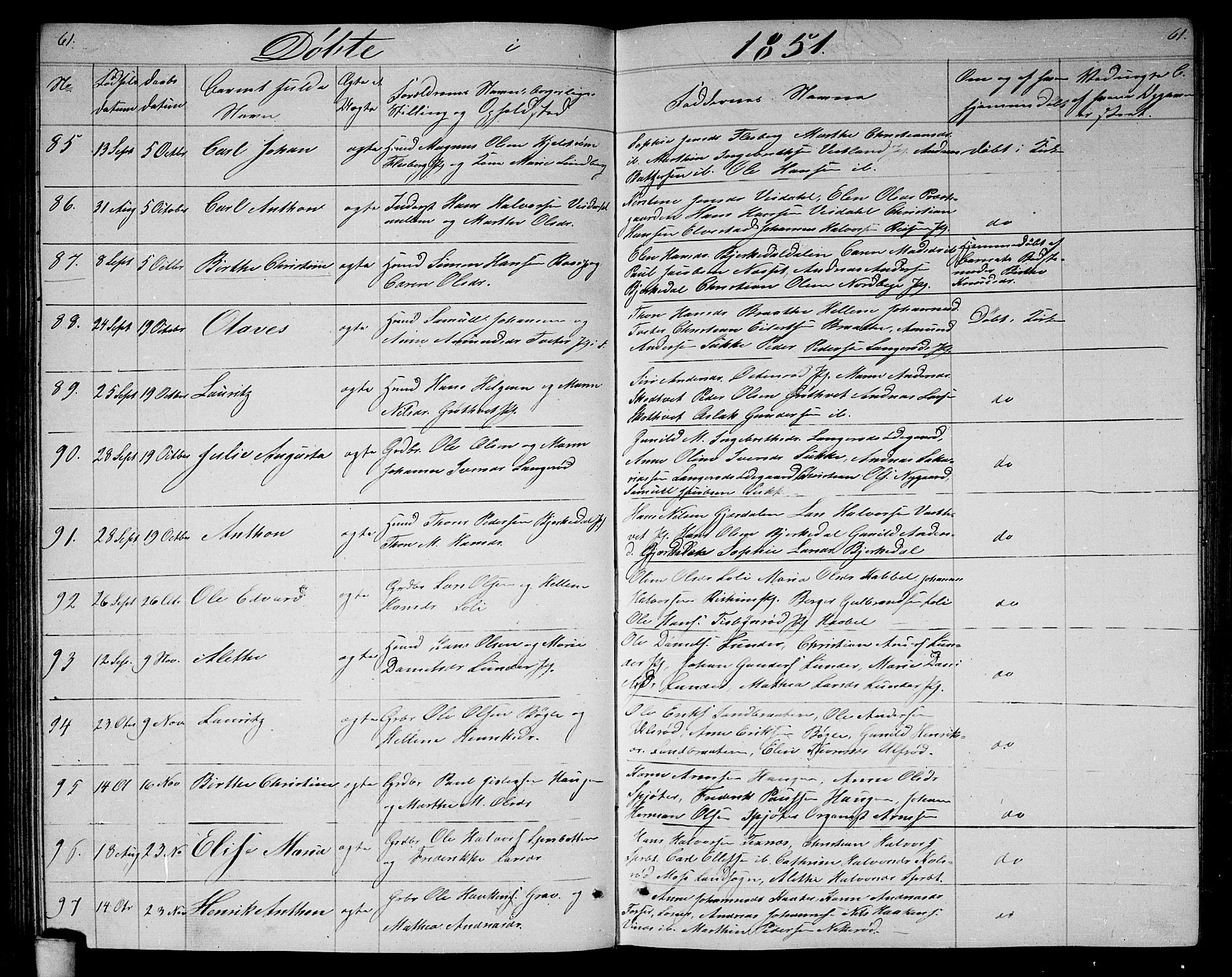 Våler prestekontor Kirkebøker, AV/SAO-A-11083/G/Ga/L0002: Parish register (copy) no. I 2, 1839-1860, p. 61