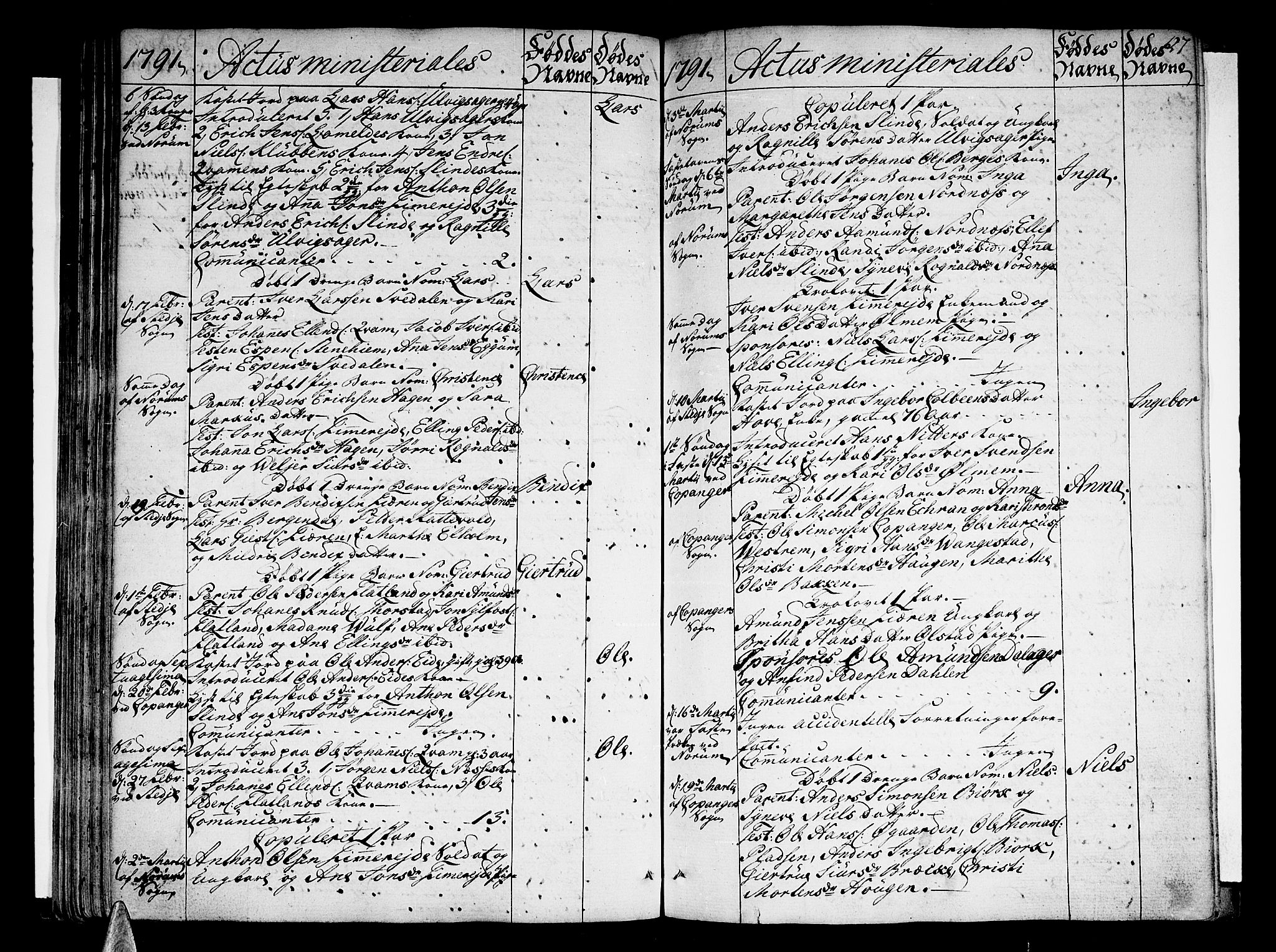 Sogndal sokneprestembete, SAB/A-81301/H/Haa/Haaa/L0007: Parish register (official) no. A 7, 1782-1795, p. 127