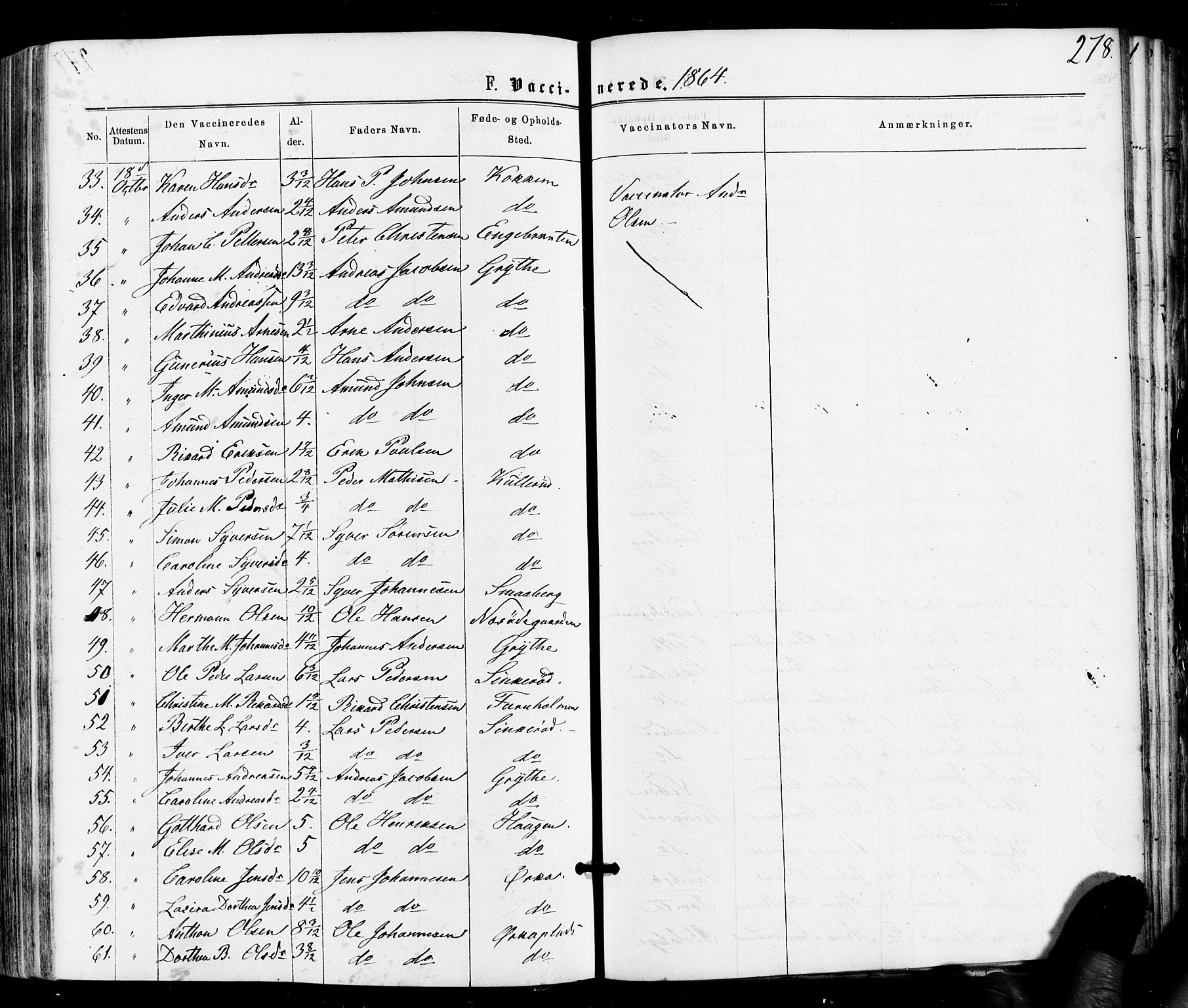 Varteig prestekontor Kirkebøker, SAO/A-10447a/F/Fa/L0001: Parish register (official) no. 1, 1861-1877, p. 278