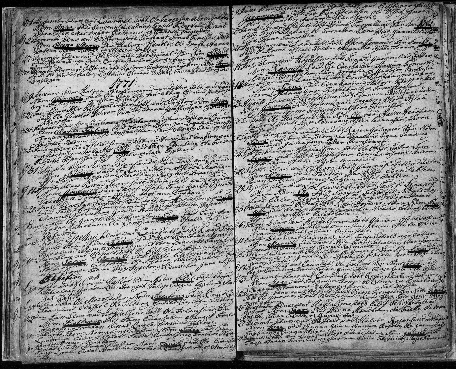 Lårdal kirkebøker, SAKO/A-284/F/Fa/L0003: Parish register (official) no. I 3, 1754-1790, p. 19
