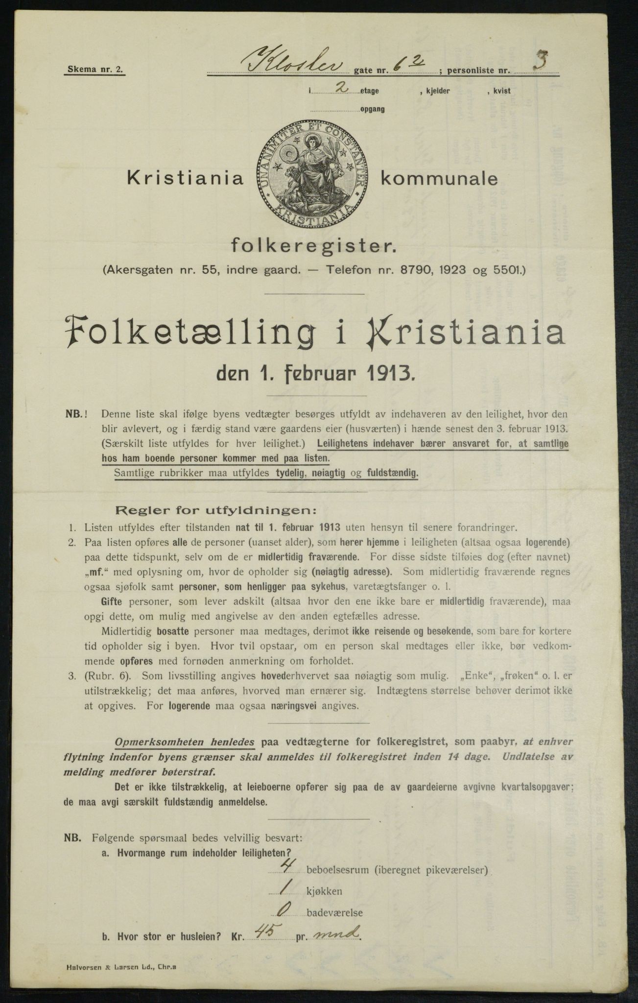 OBA, Municipal Census 1913 for Kristiania, 1913, p. 51873