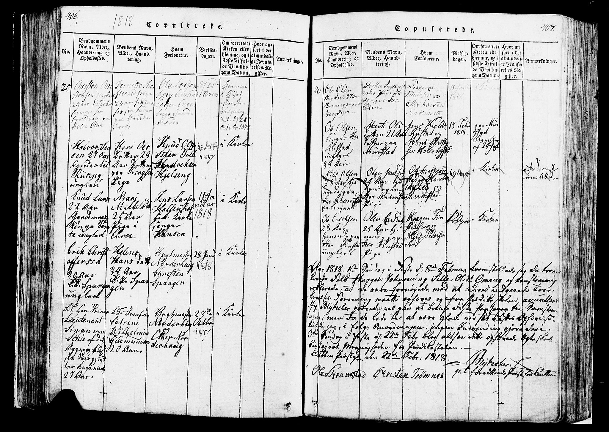 Løten prestekontor, SAH/PREST-022/K/Ka/L0005: Parish register (official) no. 5, 1814-1832, p. 406-407