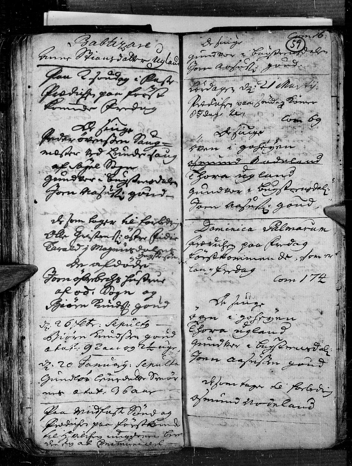 Søgne sokneprestkontor, SAK/1111-0037/F/Fa/Faa/L0001: Parish register (official) no. A 1, 1716-1740, p. 59