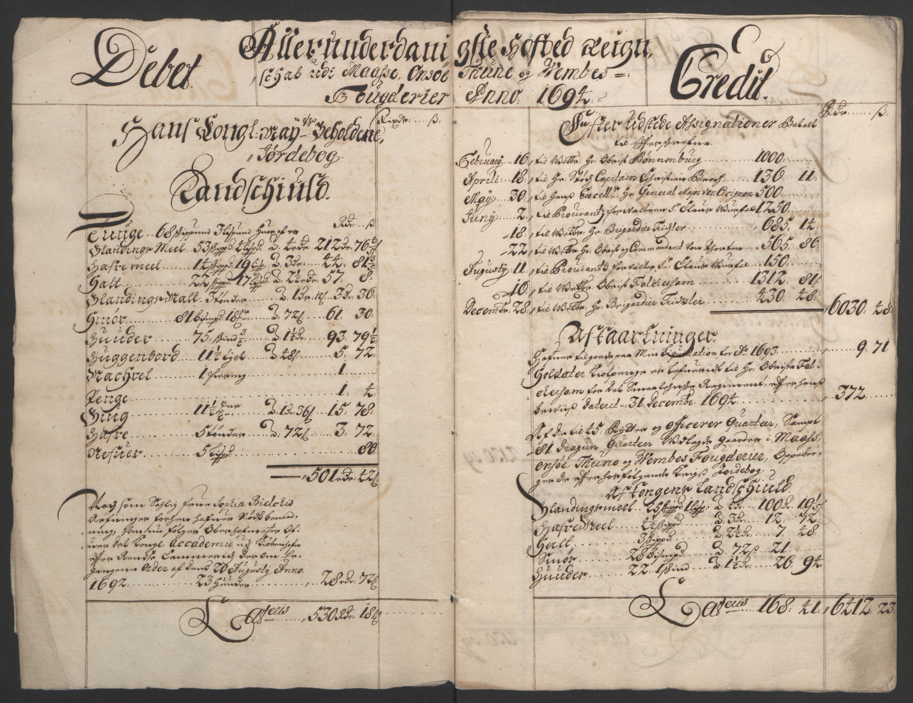 Rentekammeret inntil 1814, Reviderte regnskaper, Fogderegnskap, RA/EA-4092/R03/L0121: Fogderegnskap Onsøy, Tune, Veme og Åbygge fogderi, 1694, p. 4
