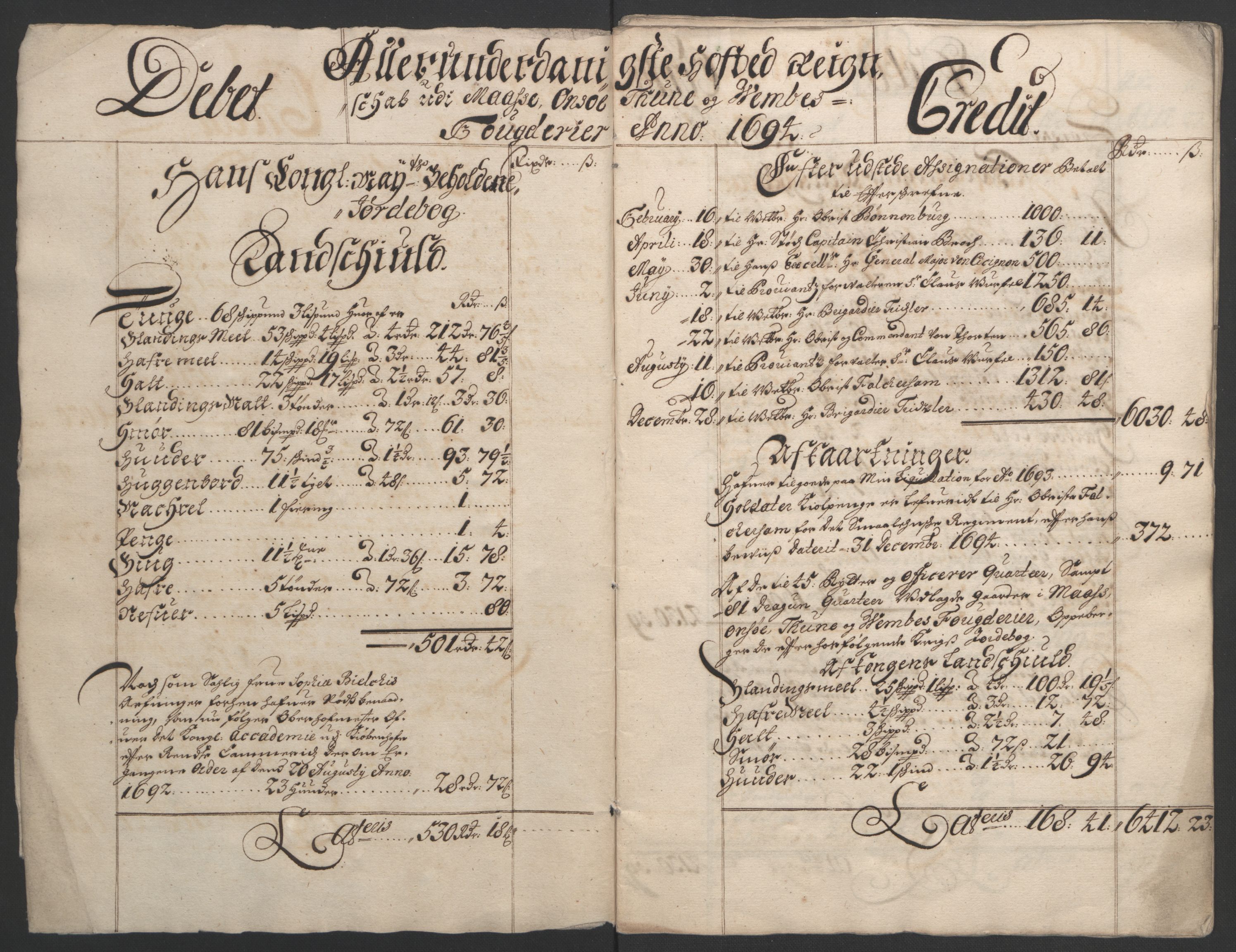 Rentekammeret inntil 1814, Reviderte regnskaper, Fogderegnskap, AV/RA-EA-4092/R03/L0121: Fogderegnskap Onsøy, Tune, Veme og Åbygge fogderi, 1694, p. 4