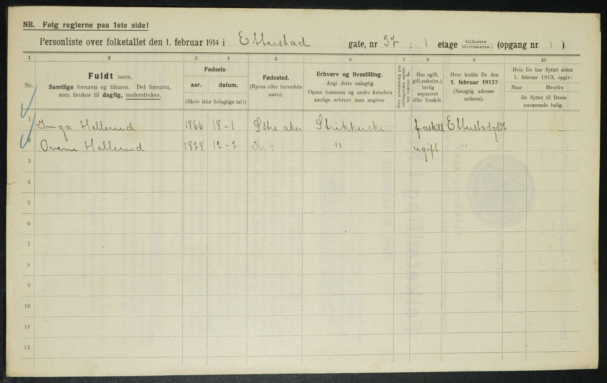 OBA, Municipal Census 1914 for Kristiania, 1914, p. 22780