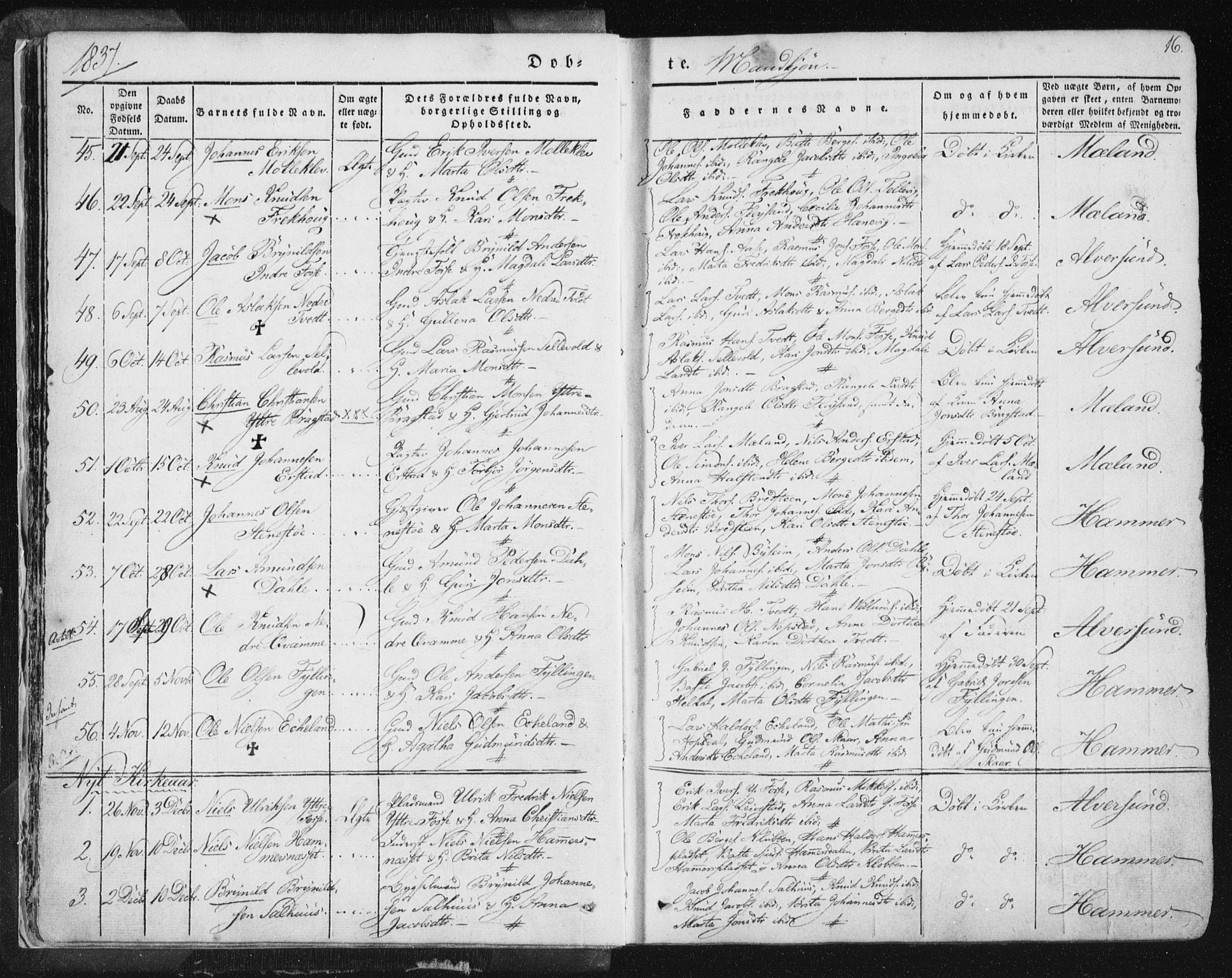 Hamre sokneprestembete, AV/SAB-A-75501/H/Ha/Haa/Haaa/L0012: Parish register (official) no. A 12, 1834-1845, p. 16