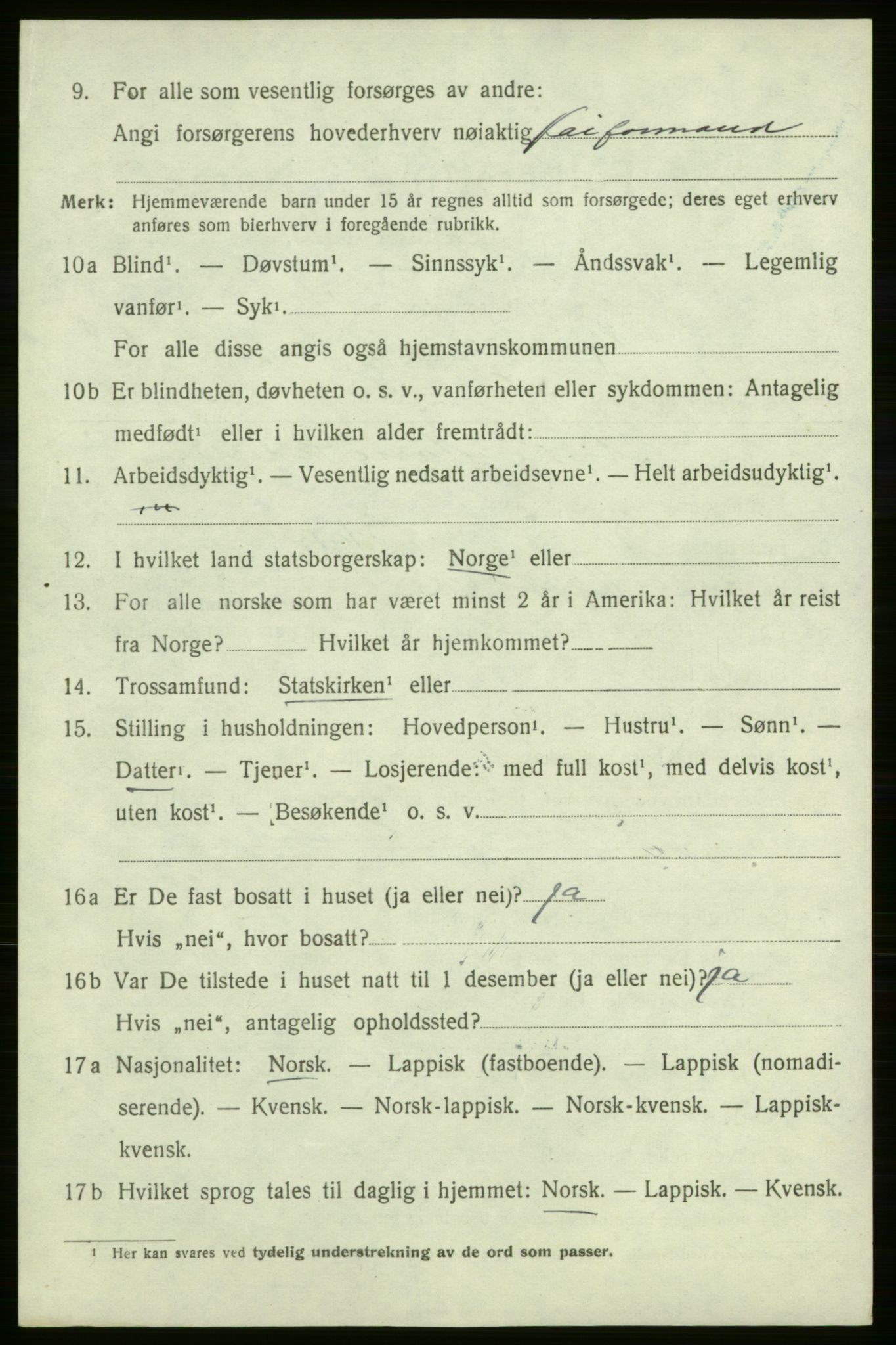 SATØ, 1920 census for Kjelvik, 1920, p. 3708