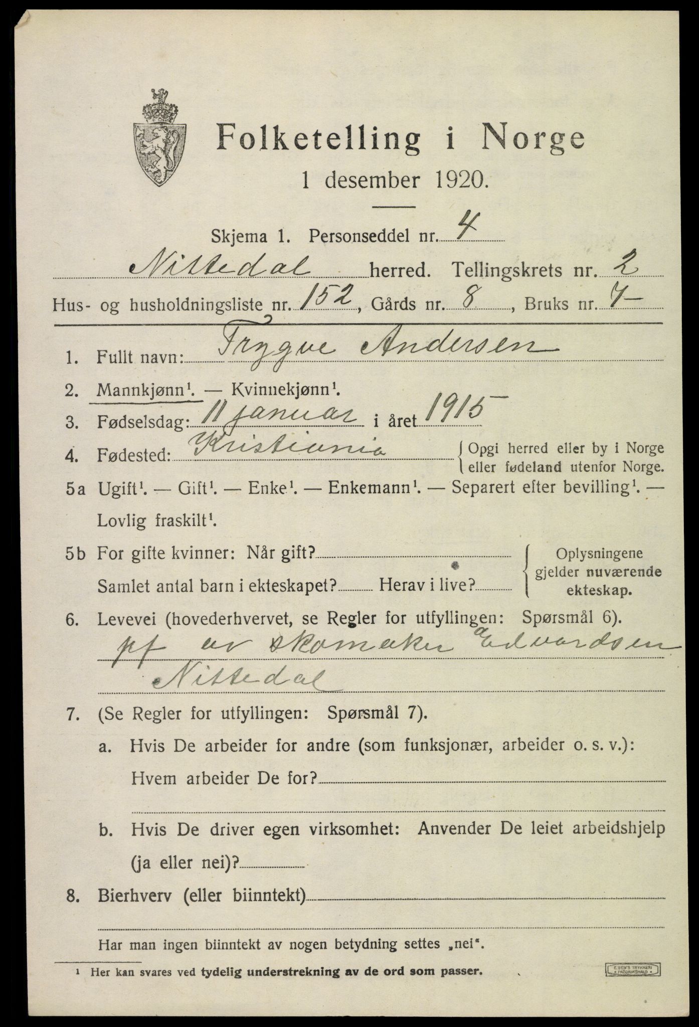 SAO, 1920 census for Nittedal, 1920, p. 3362