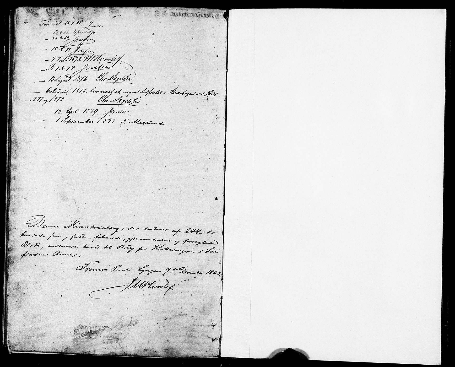 Lyngen sokneprestembete, AV/SATØ-S-1289/H/He/Heb/L0006klokker: Parish register (copy) no. 6, 1864-1881