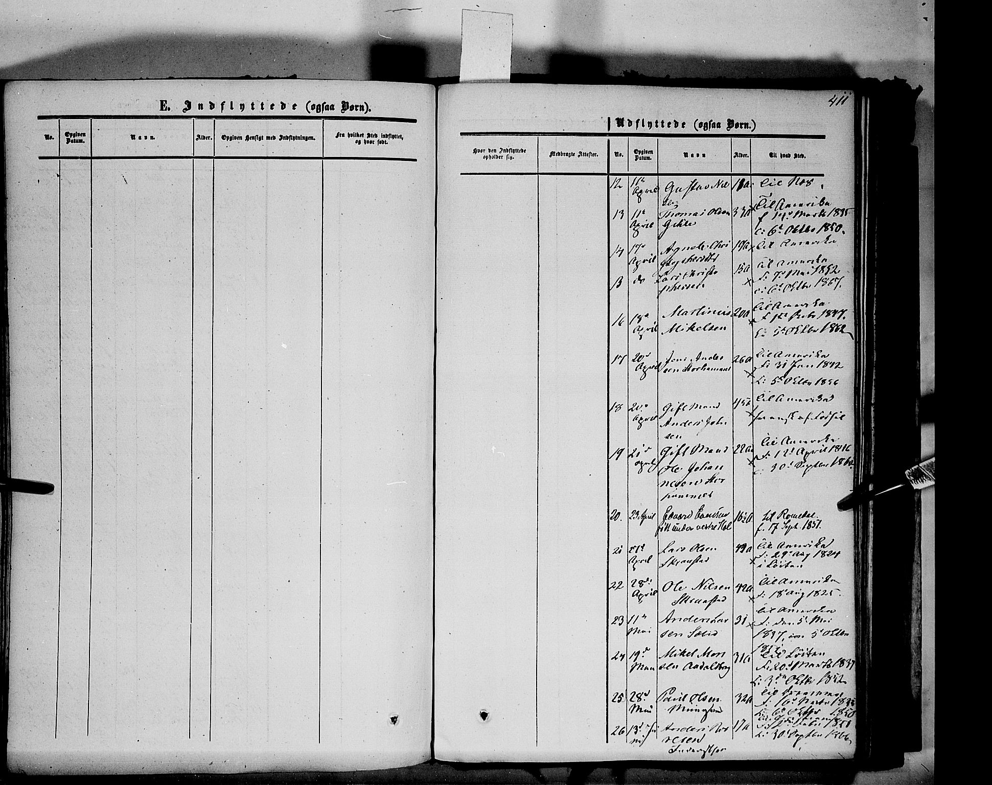 Vang prestekontor, Hedmark, SAH/PREST-008/H/Ha/Haa/L0012: Parish register (official) no. 12, 1855-1870, p. 411