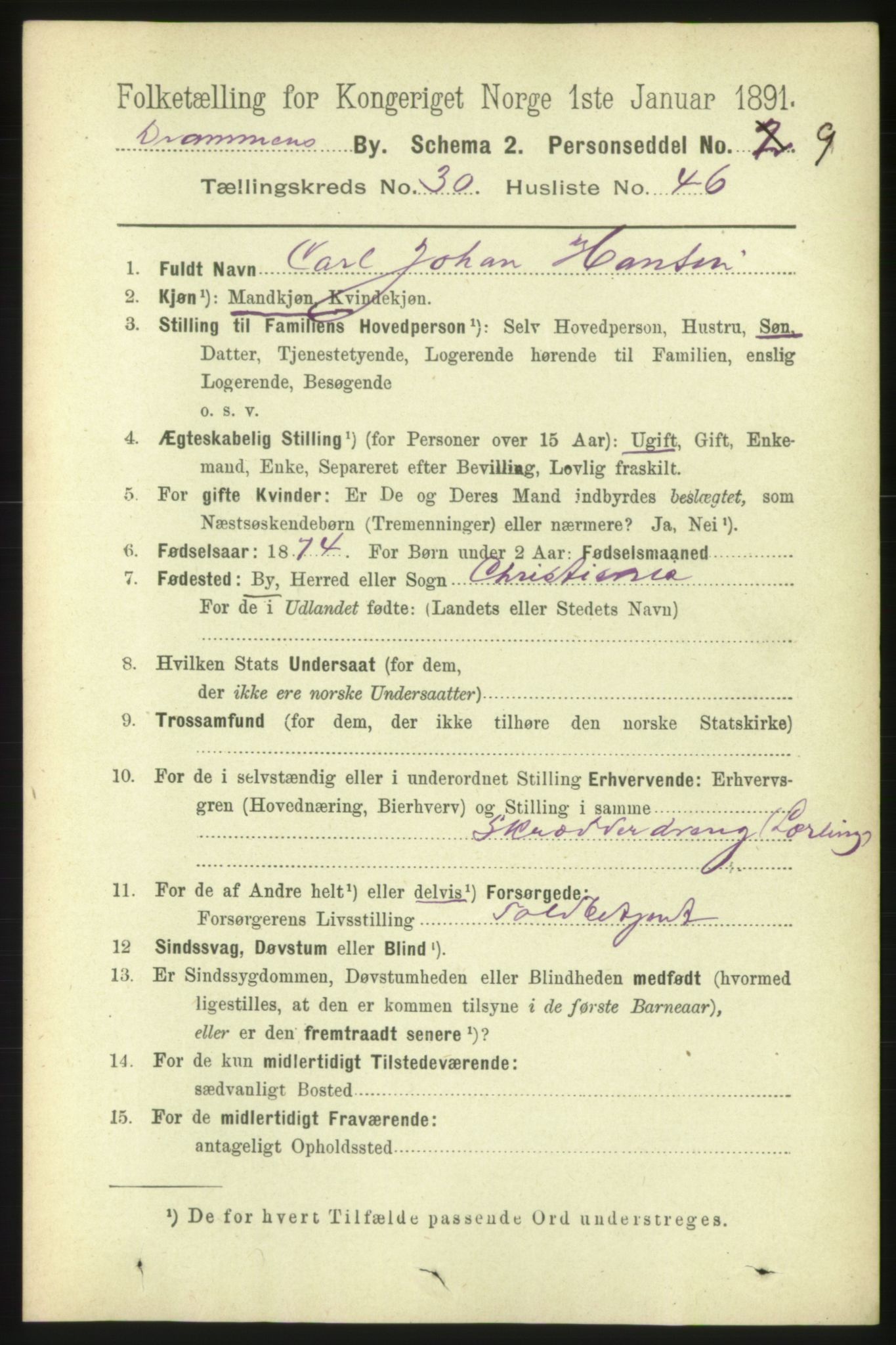 RA, 1891 census for 0602 Drammen, 1891, p. 18702