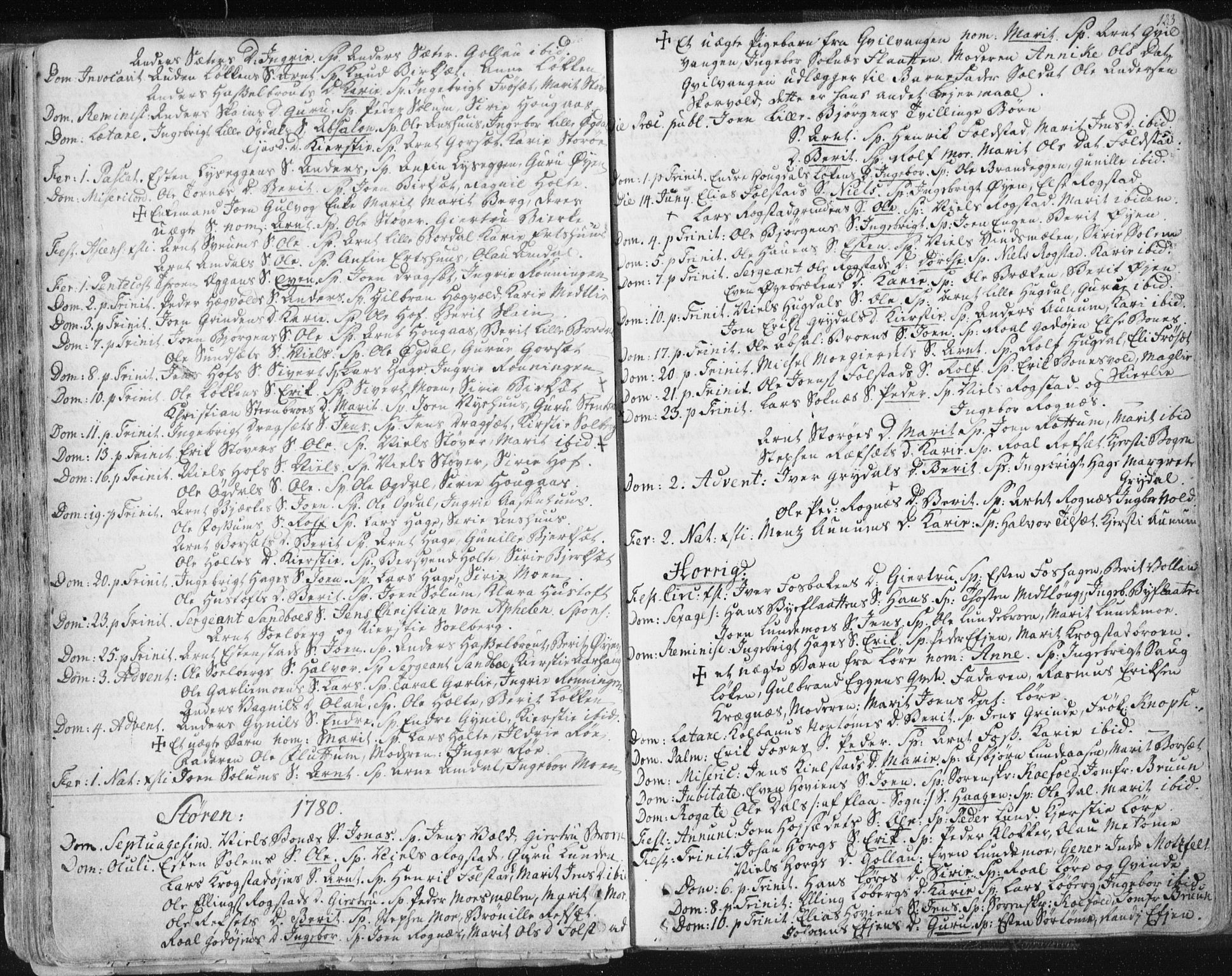 Ministerialprotokoller, klokkerbøker og fødselsregistre - Sør-Trøndelag, SAT/A-1456/687/L0991: Parish register (official) no. 687A02, 1747-1790, p. 123