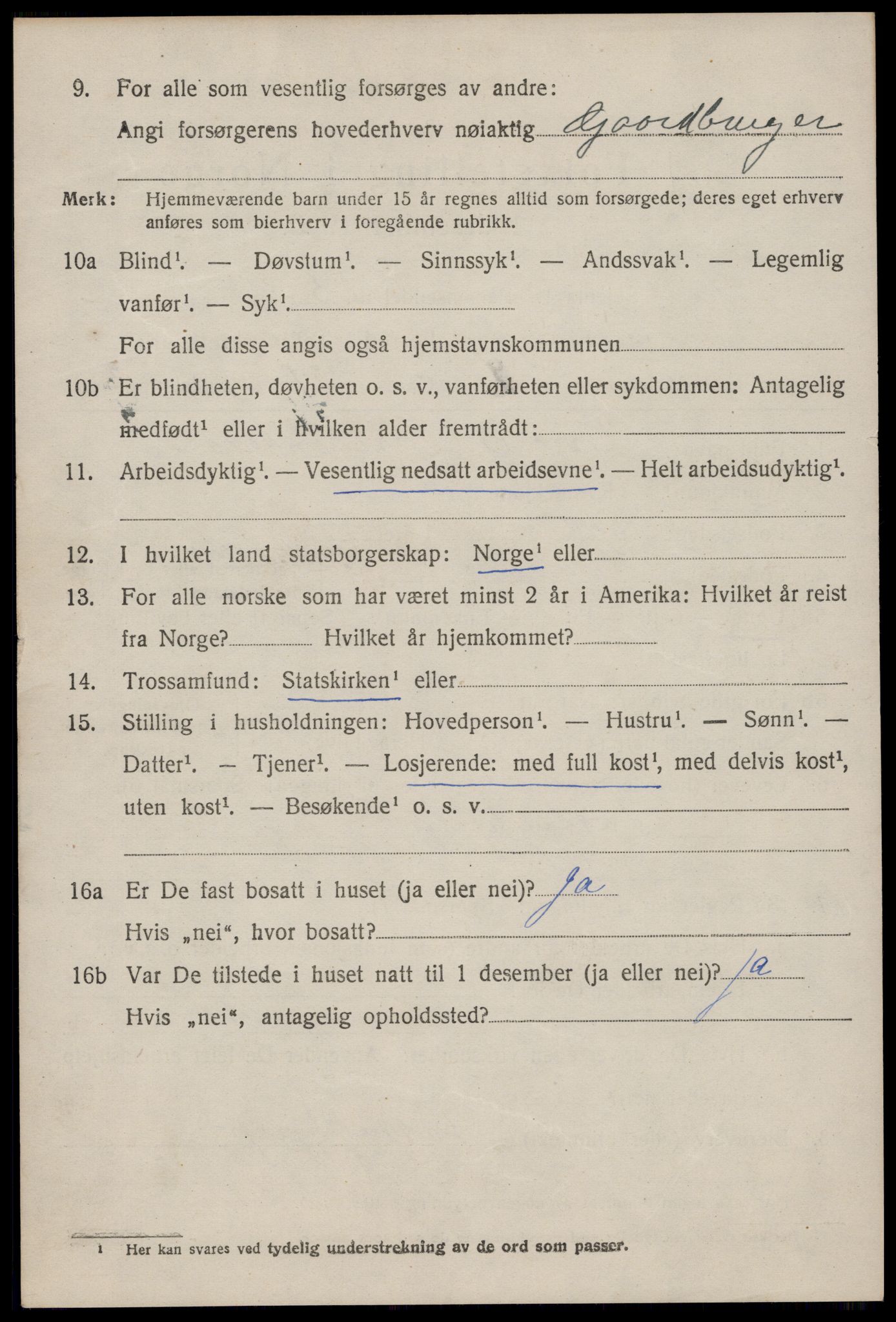 SAST, 1920 census for Heskestad, 1920, p. 2020