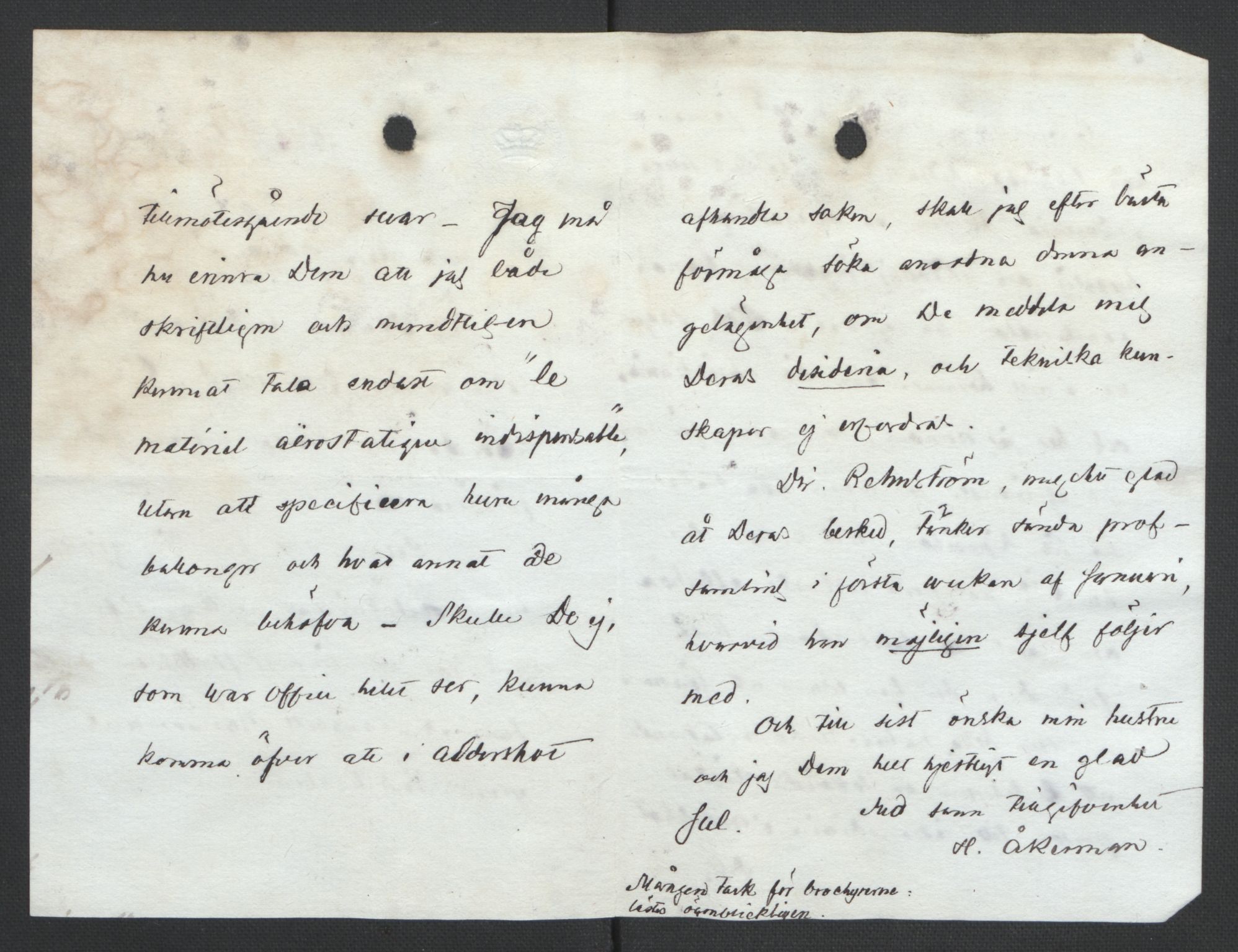 Arbeidskomitéen for Fridtjof Nansens polarekspedisjon, RA/PA-0061/D/L0003/0001: Innk. brev og telegrammer vedr. proviant og utrustning / Utrustningen m.m. - korrespondanse, 1892-1893, p. 4