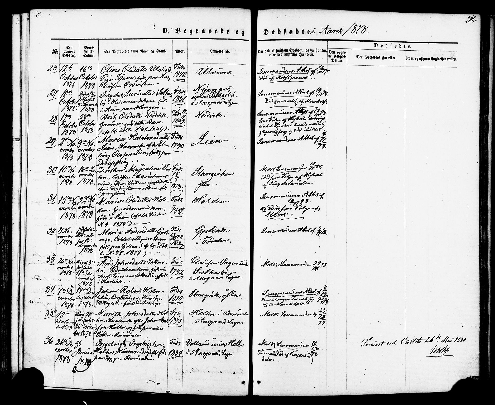 Ministerialprotokoller, klokkerbøker og fødselsregistre - Møre og Romsdal, AV/SAT-A-1454/592/L1027: Parish register (official) no. 592A05, 1865-1878, p. 206