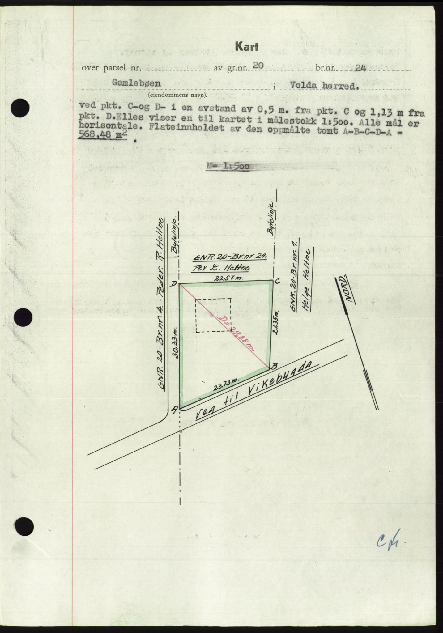 Søre Sunnmøre sorenskriveri, AV/SAT-A-4122/1/2/2C/L0084: Mortgage book no. 10A, 1949-1949, Diary no: : 1071/1949