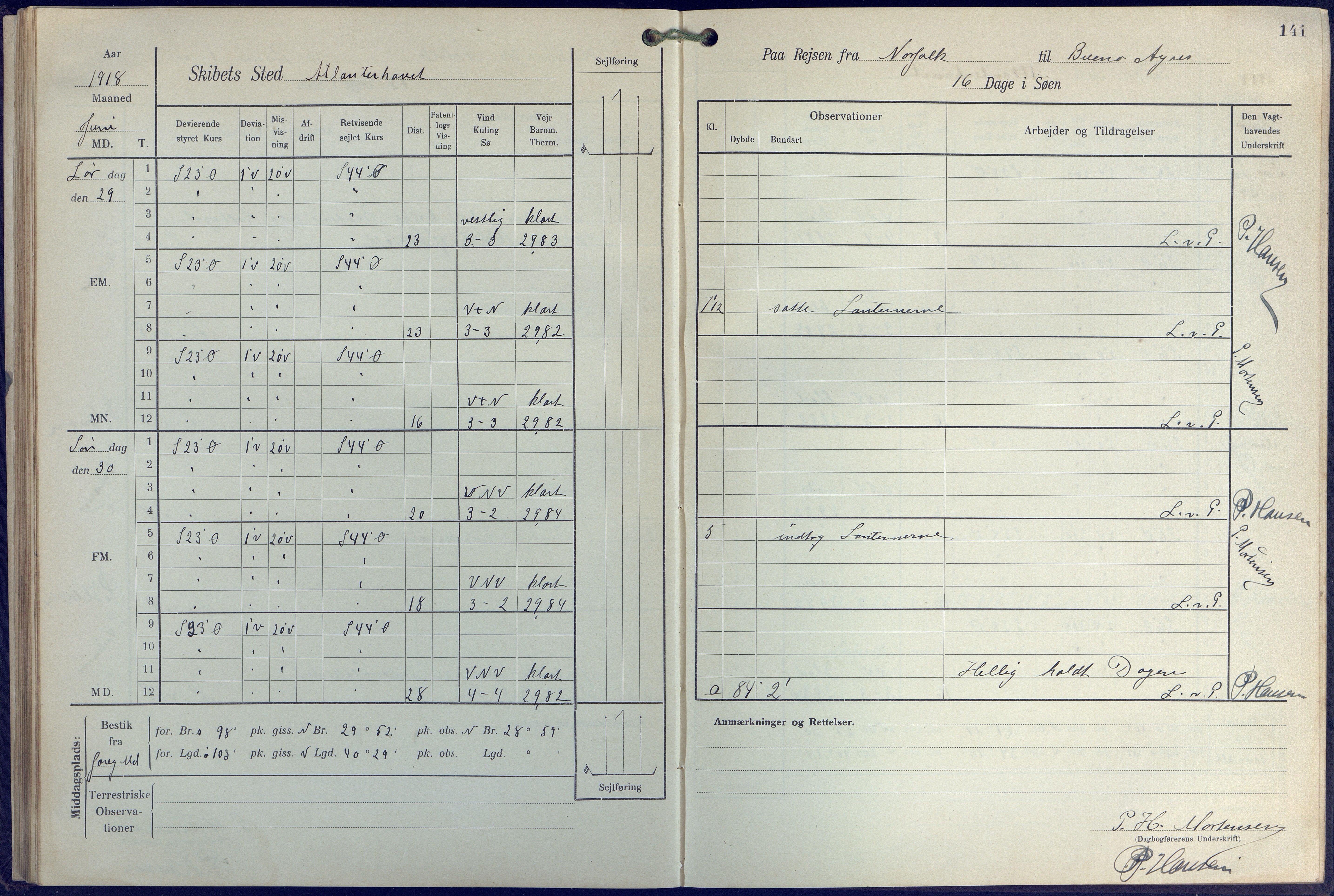 Fartøysarkivet, AAKS/PA-1934/F/L0271: Pehr Ugland (bark), 1917-1919, p. 141